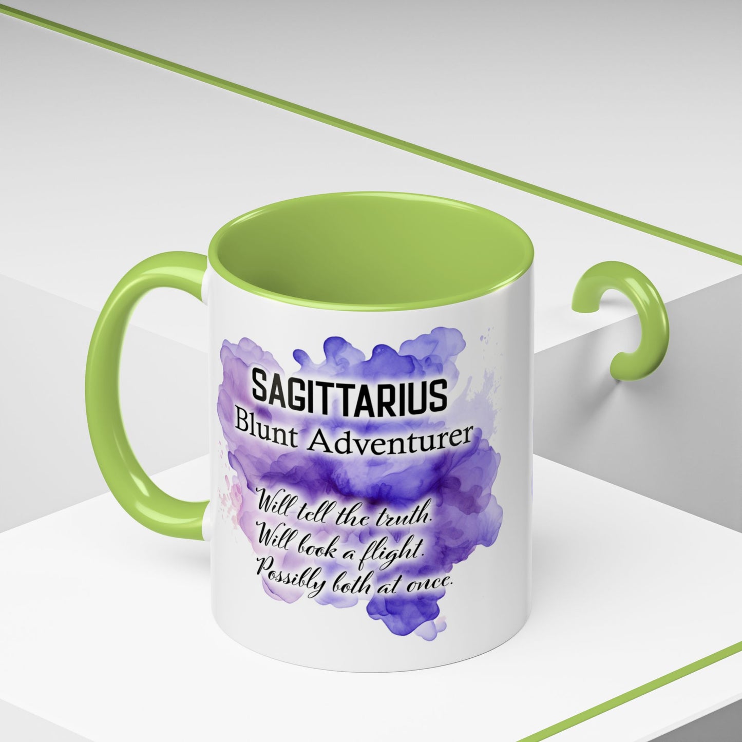Sagittarius Zodiac Coffee Mug — Archer Girl Illustration, Nov 22–Dec 21