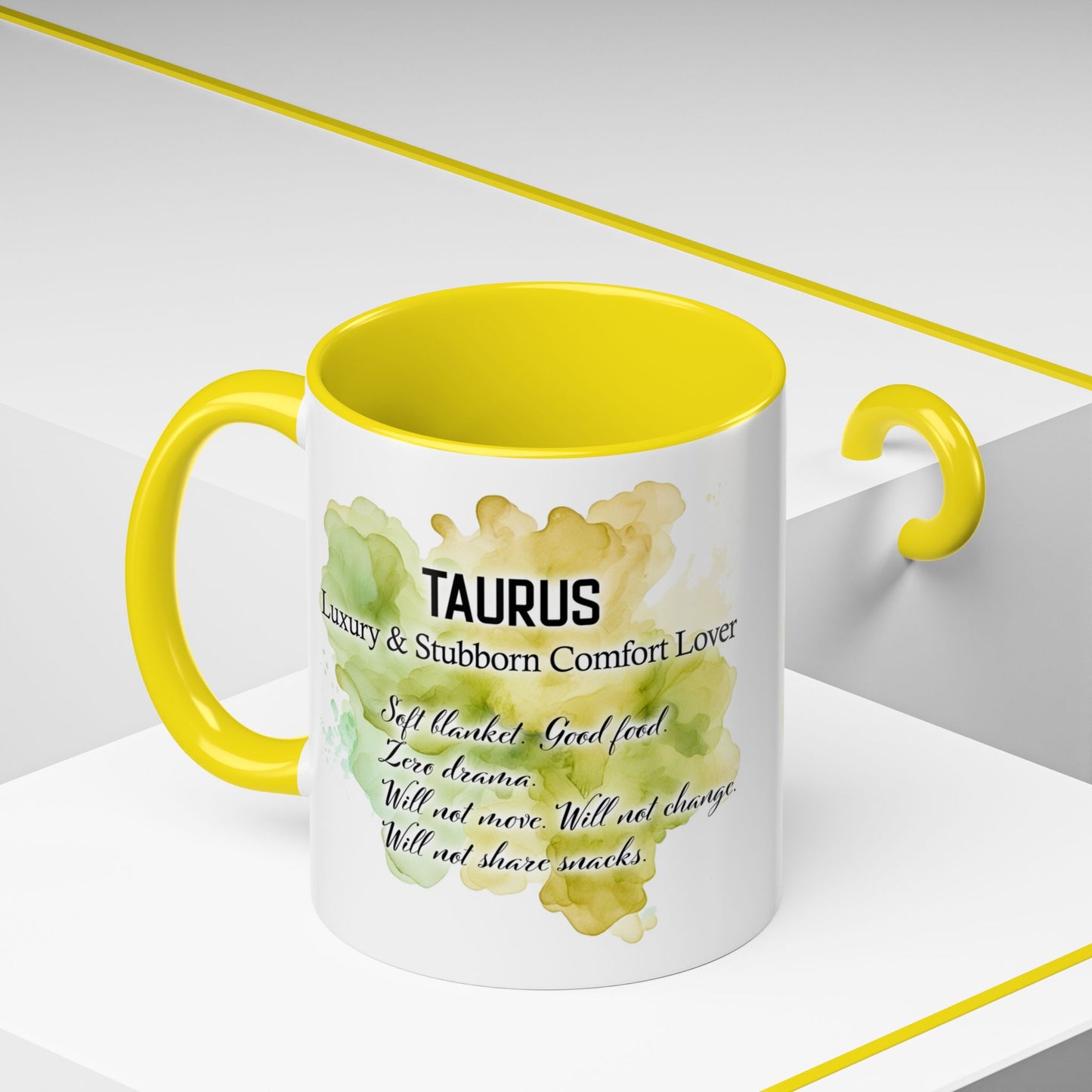Taurus Coffee Mug — Zodiac Horoscope Mug with 'Apr 20 - May 20' Illustration