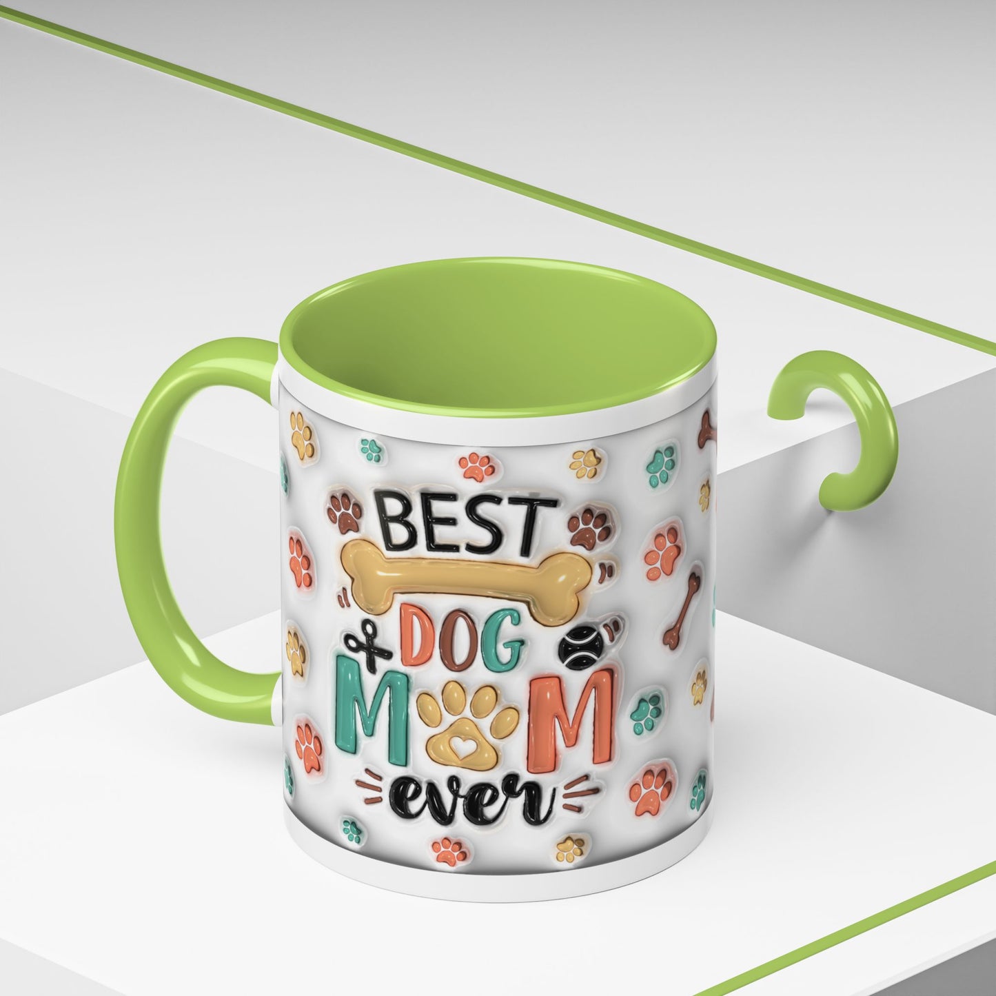 Personalized Puppy Photo Coffee Mug — Cute Paw Print Accent Mug (Custom Name)