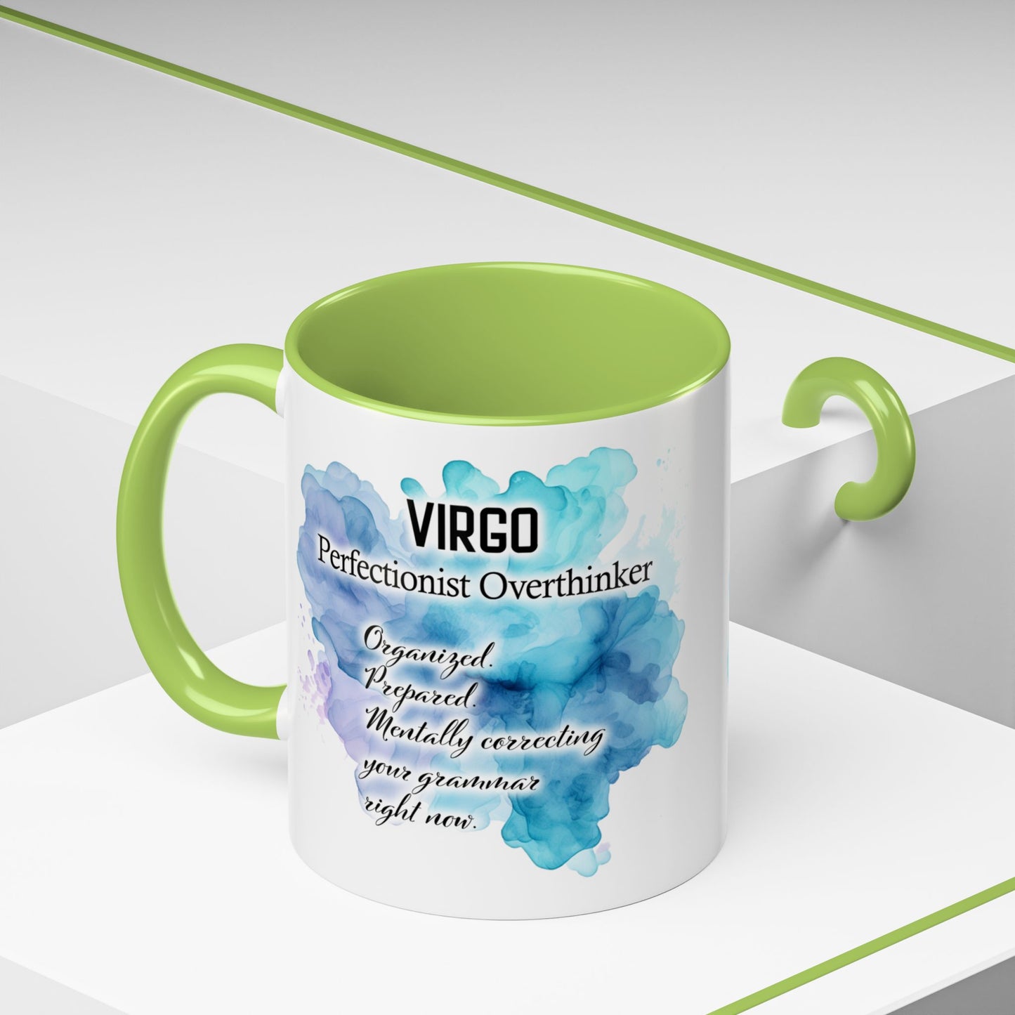 Virgo Zodiac Coffee Mug — "Analytical Overthinker" Accent Mug (Aug 23–Sept 22)