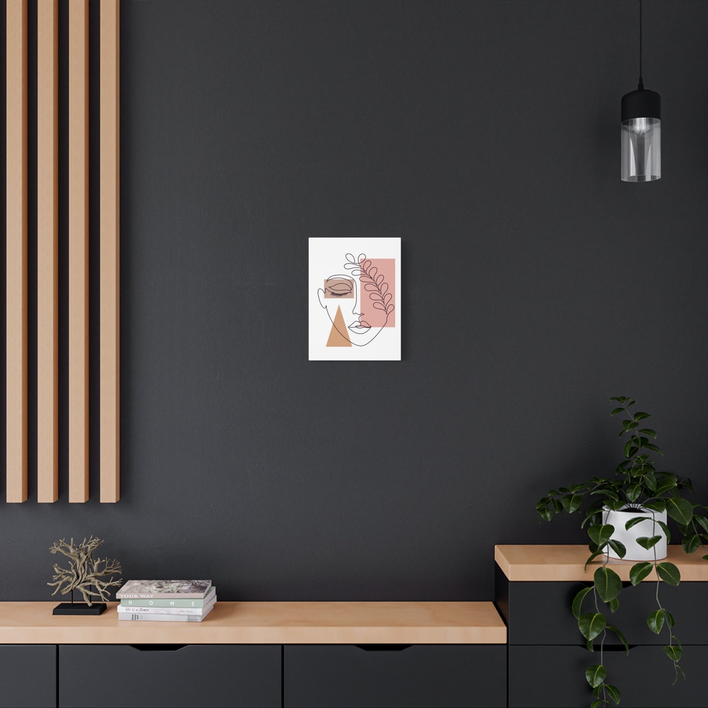 Abstract Face Canvas Art, Modern Home Decor, Minimalist Wall Print, Boho Aesthetic, Gift for Art Lovers, Living Room Decoration
