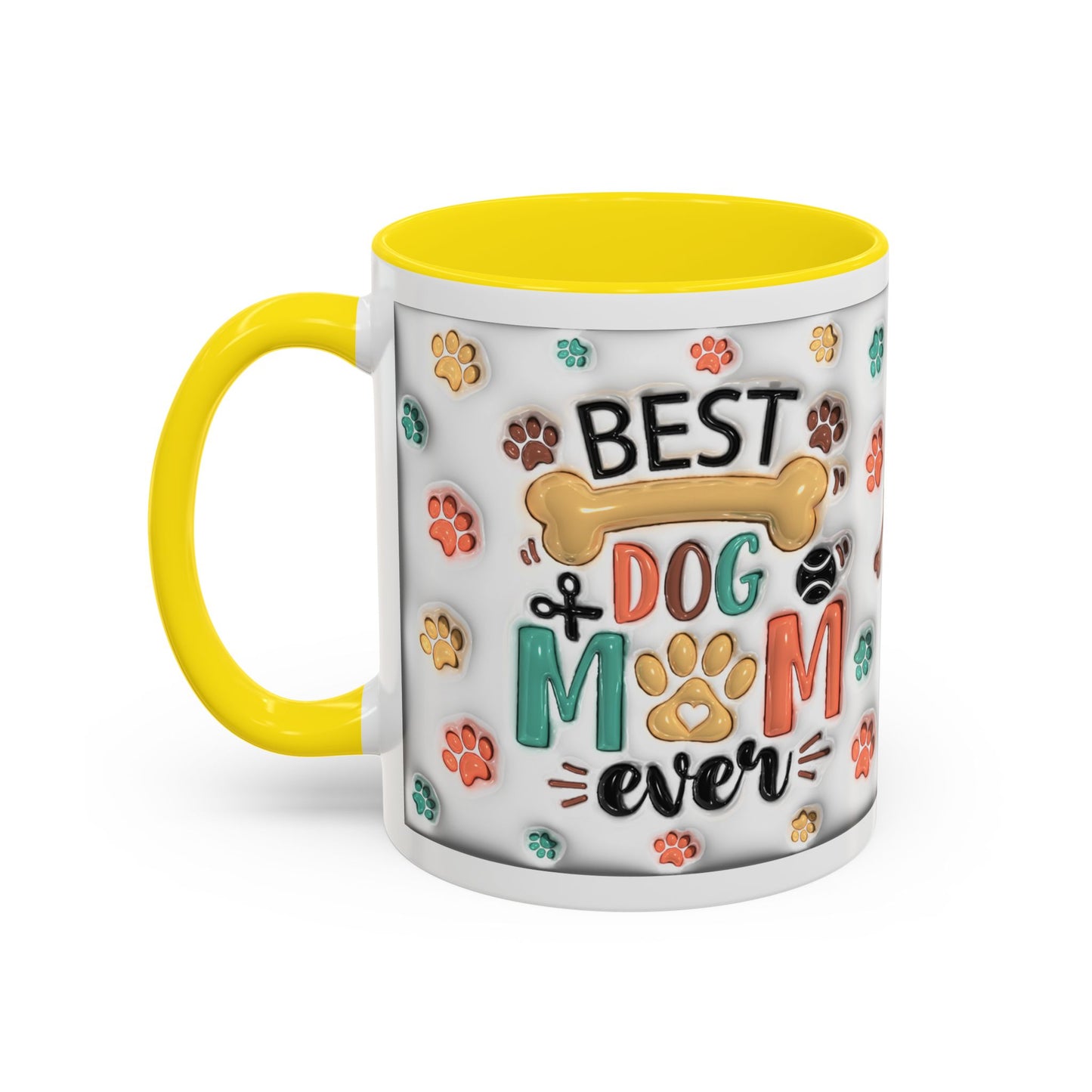Personalized Puppy Photo Coffee Mug — Cute Paw Print Accent Mug (Custom Name)