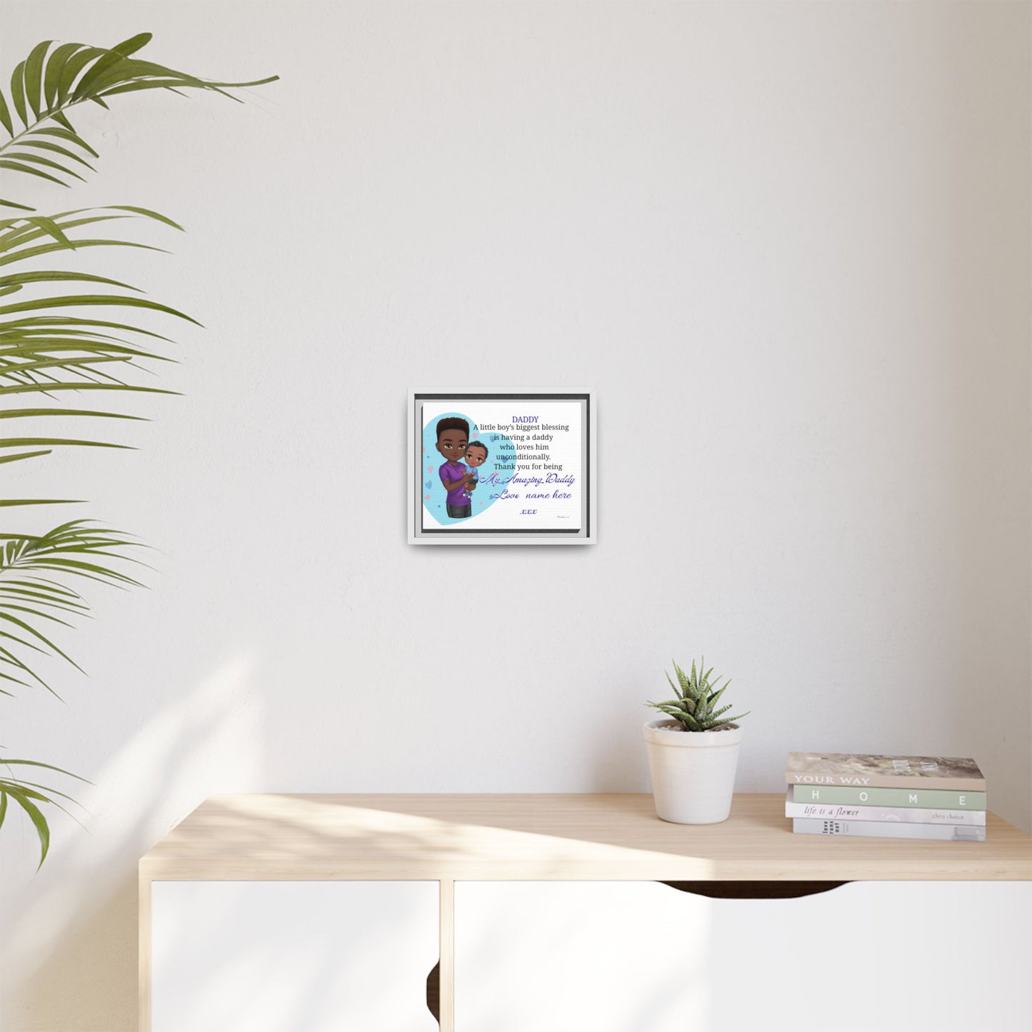 Framed Canvas Print — "Daddy: A little boy’s biggest blessing" Personalized Father’s Day Gift
