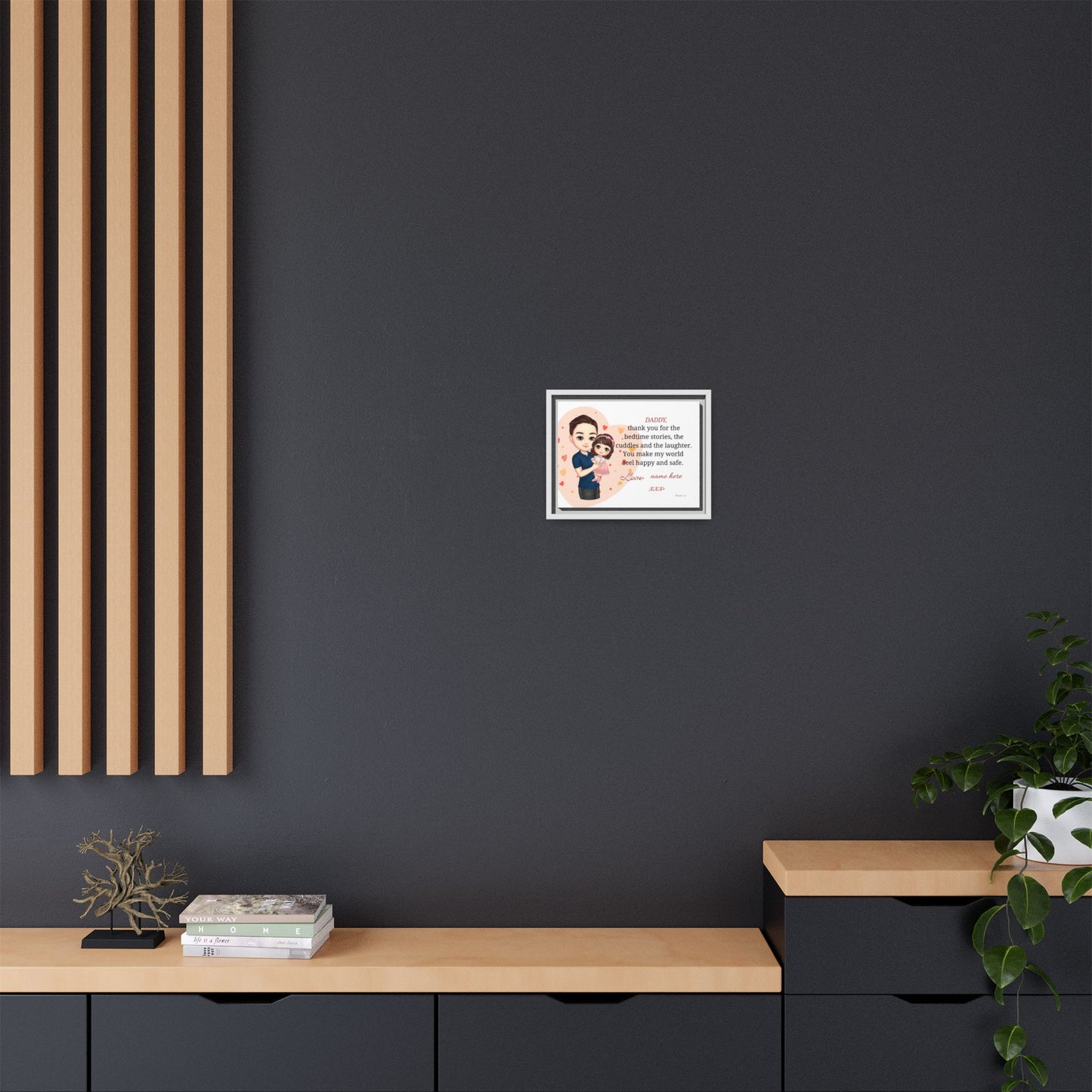 Framed Matte Canvas — "Daddy, thank you for the bedtime stories" Personalized Father’s Day Gift