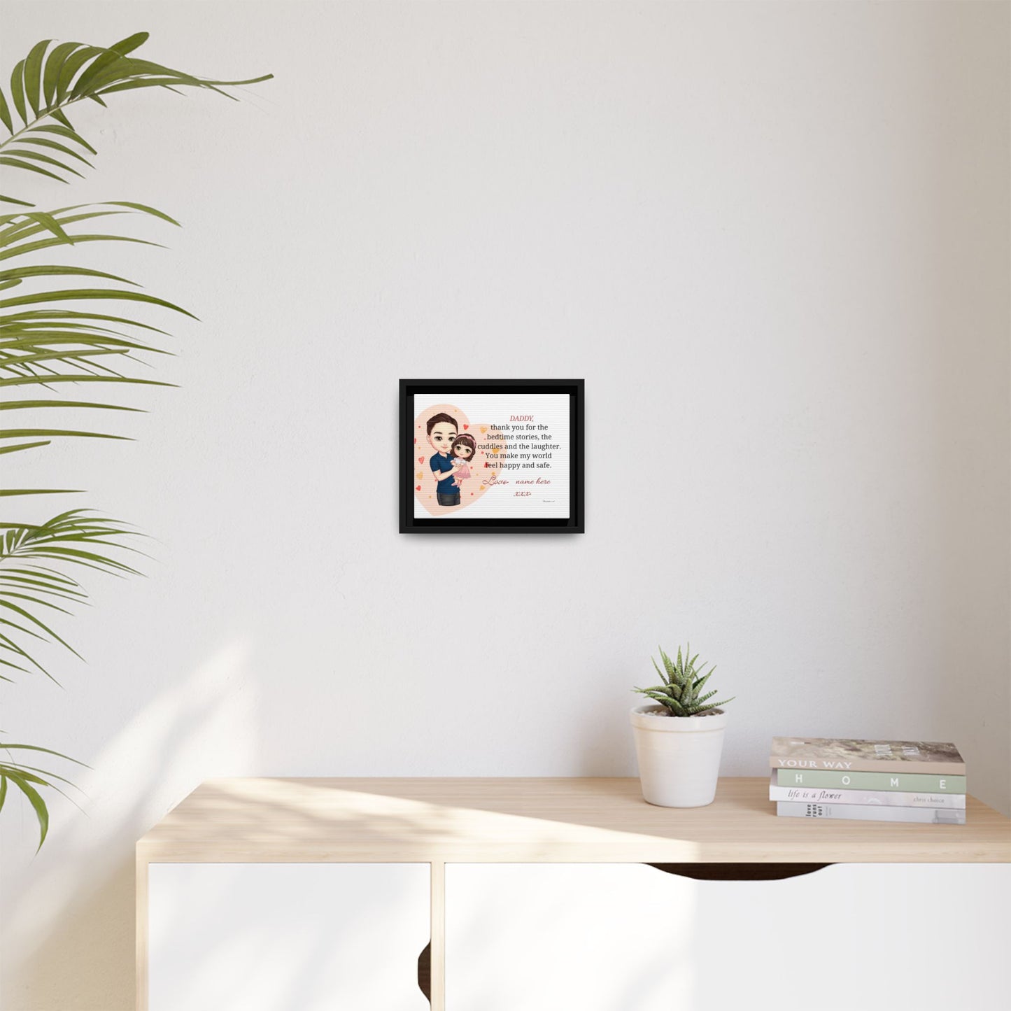 Framed Matte Canvas — "Daddy, thank you for the bedtime stories" Personalized Father’s Day Gift