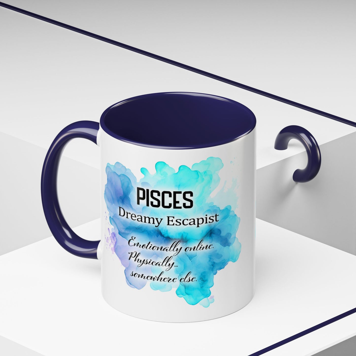 Pisces Zodiac Coffee Mug — Watercolor Mermaid Horoscope Accent Mug (Feb 19–Mar 20)