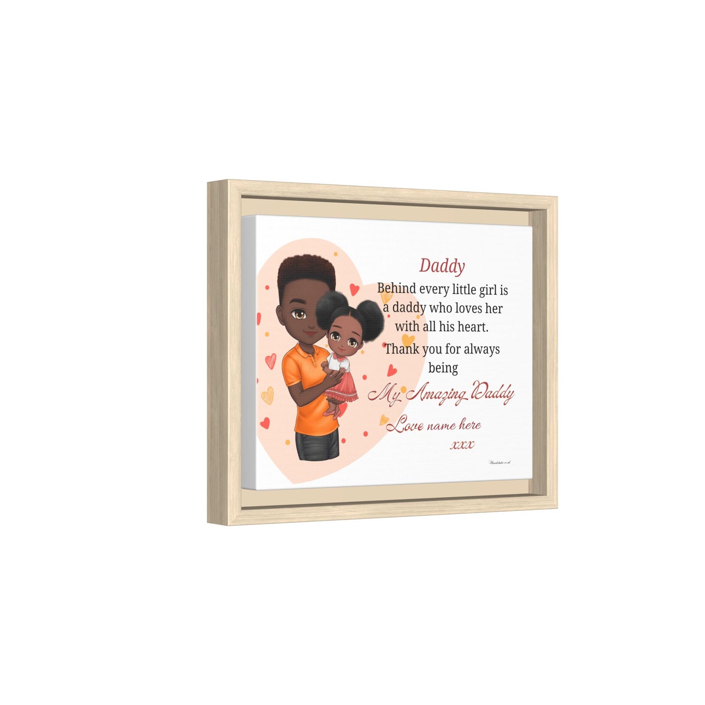 "Daddy, Behind Every Little Girl" Personalized Father’s Day Gift - Framed Canvas Print
