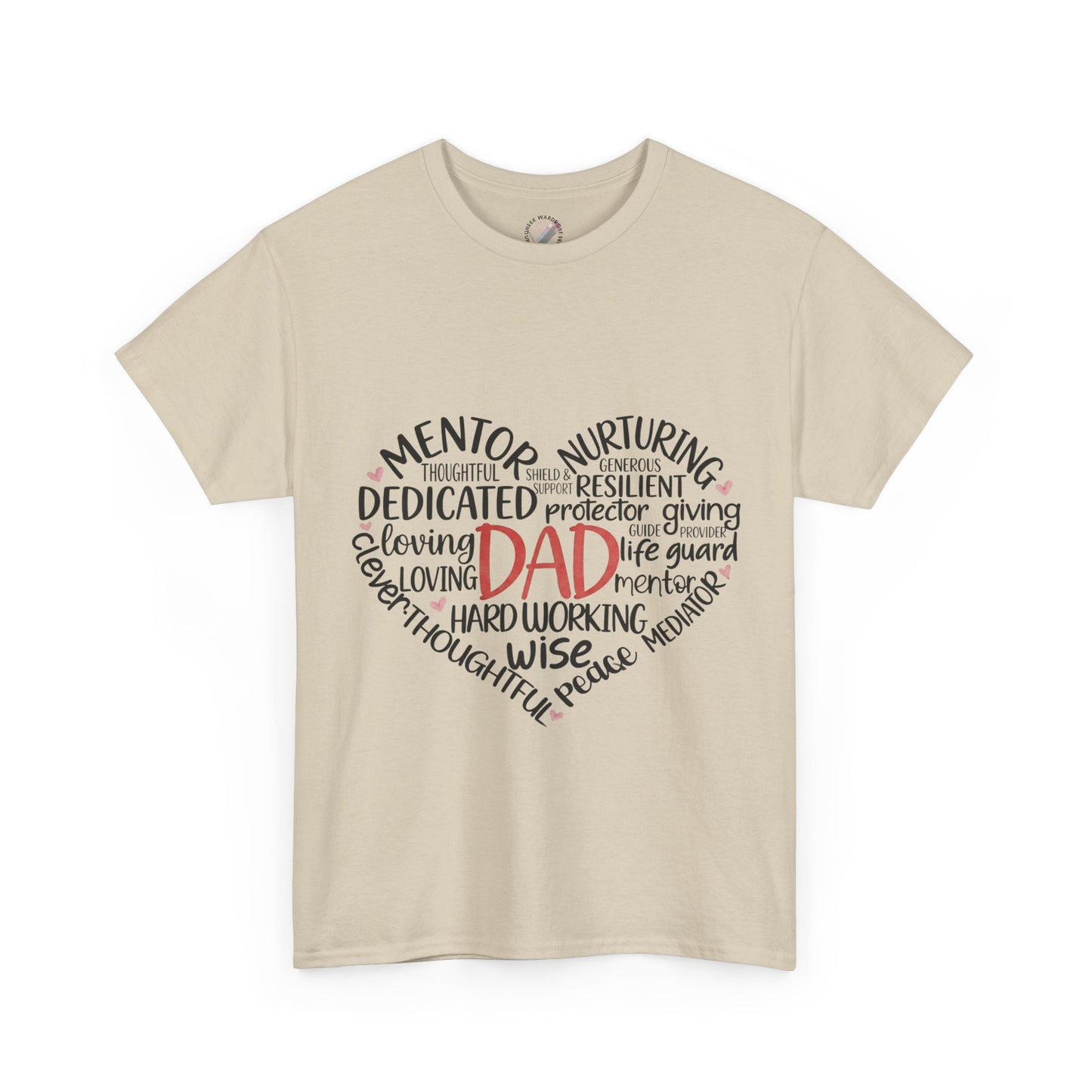 Dad Word Cloud Heart T-Shirt — Father’s Day Gift, Loving & Dedicated Dad Tee