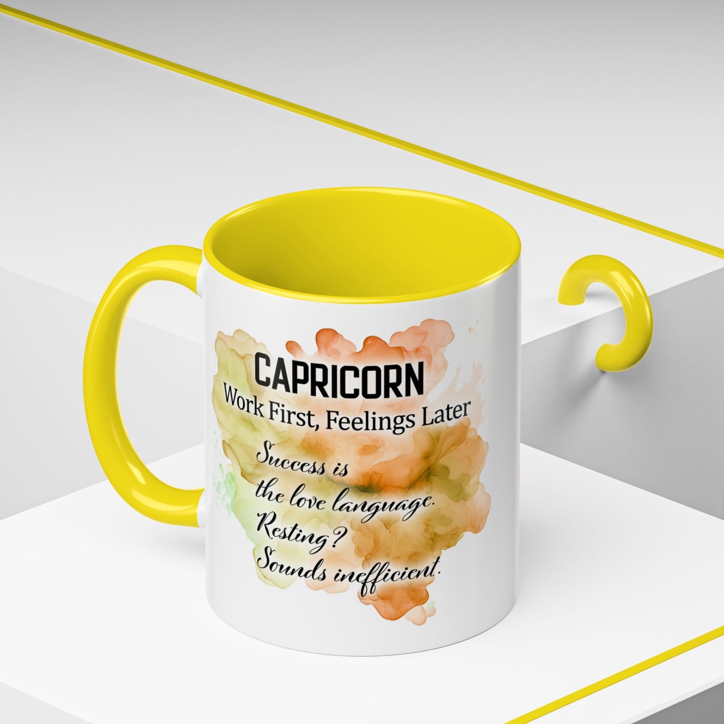 Aries Zodiac Coffee Mug — 'Dec 22 - Jan 19' Ram Girl Accent Mug