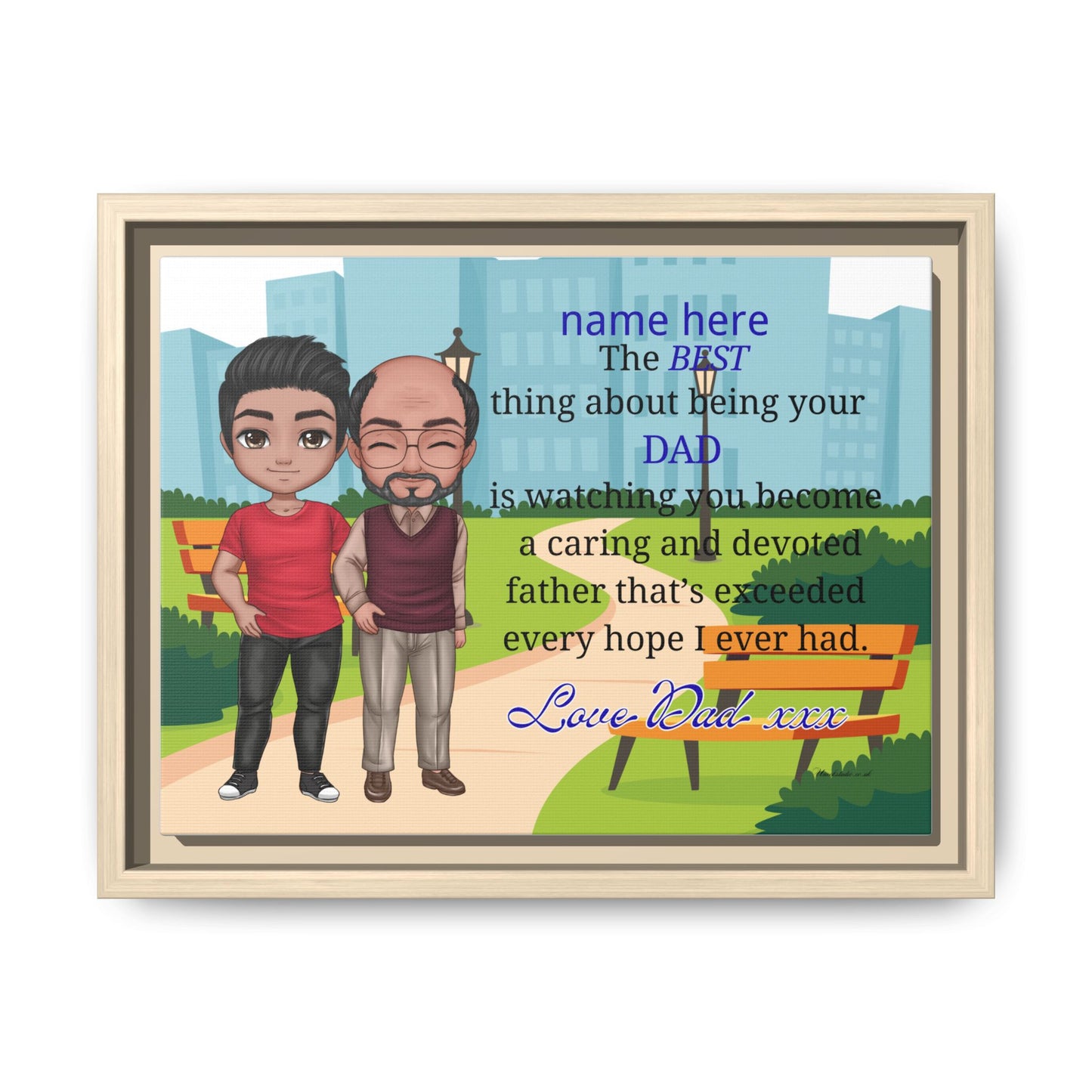 Personalized Father & Son Canvas Print — “The Best Thing About Being Your Dad” Framed Art