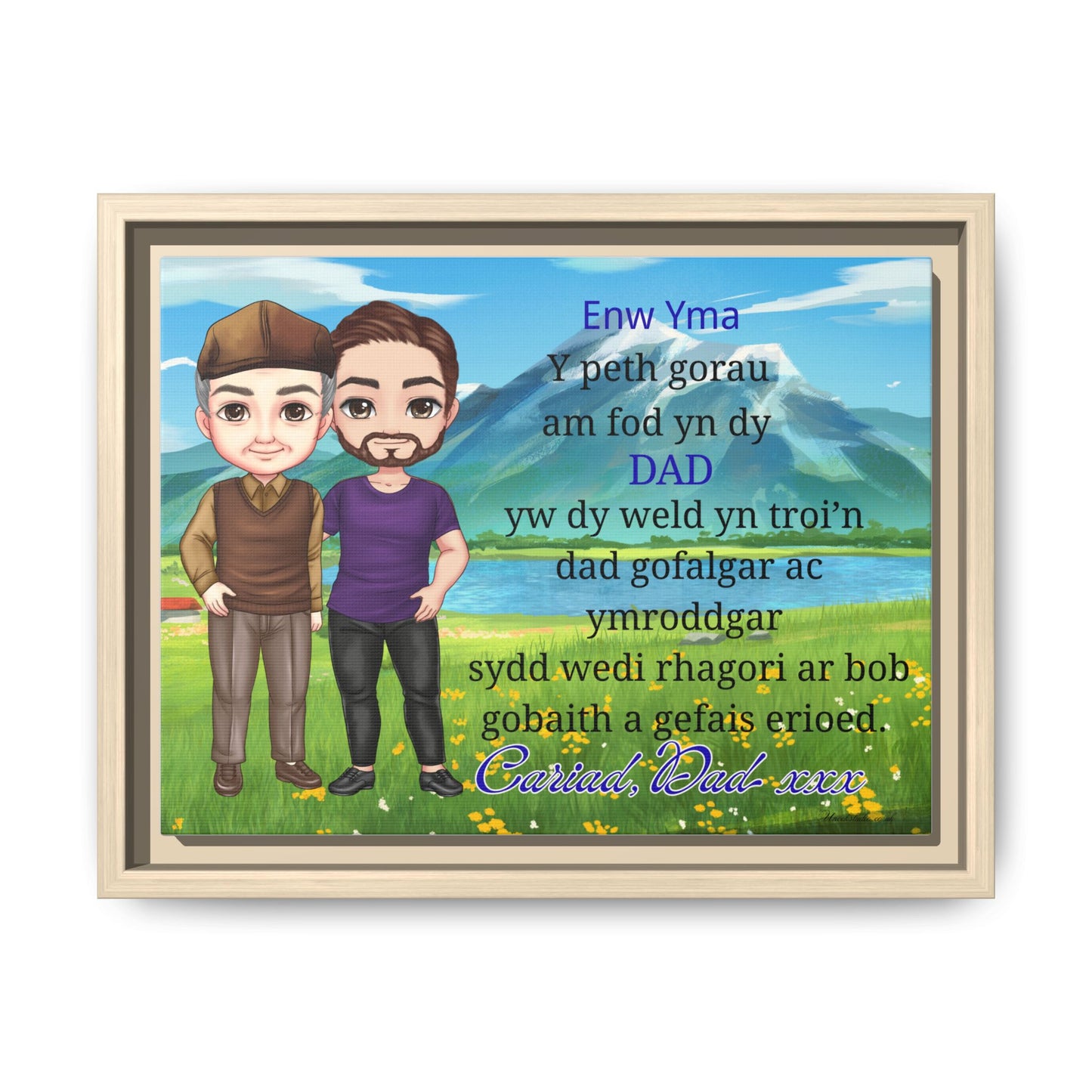 Personalised Welsh Father to Son Canvas | Gift for Son From Dad | Proud Father Welsh Wall Art