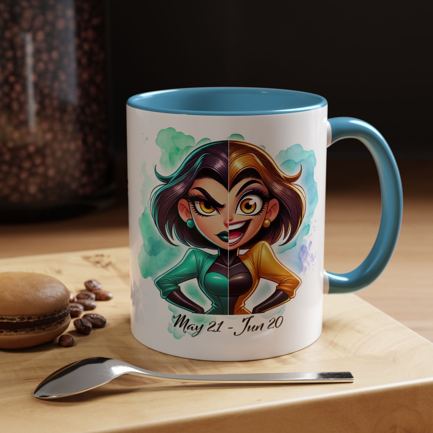 Gemini Zodiac Coffee Mug – May 21–June 20 Astrological Twin Design (Accent 11/15oz)