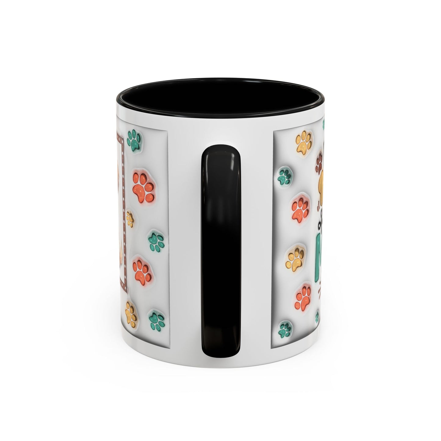 Personalized Puppy Photo Coffee Mug — Cute Paw Print Accent Mug (Custom Name)
