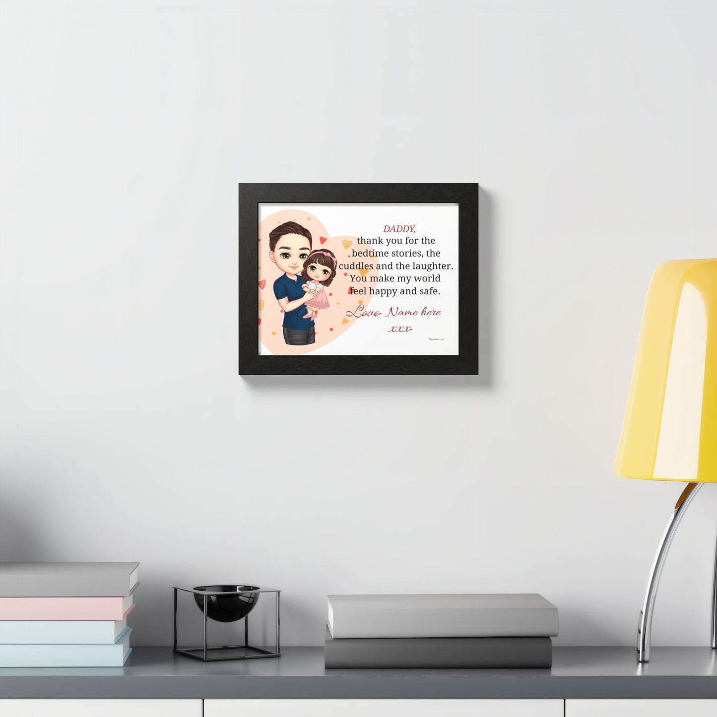 Personalized "Daddy" Framed Poster — Thank You For The Bedtime Stories (Custom Name)