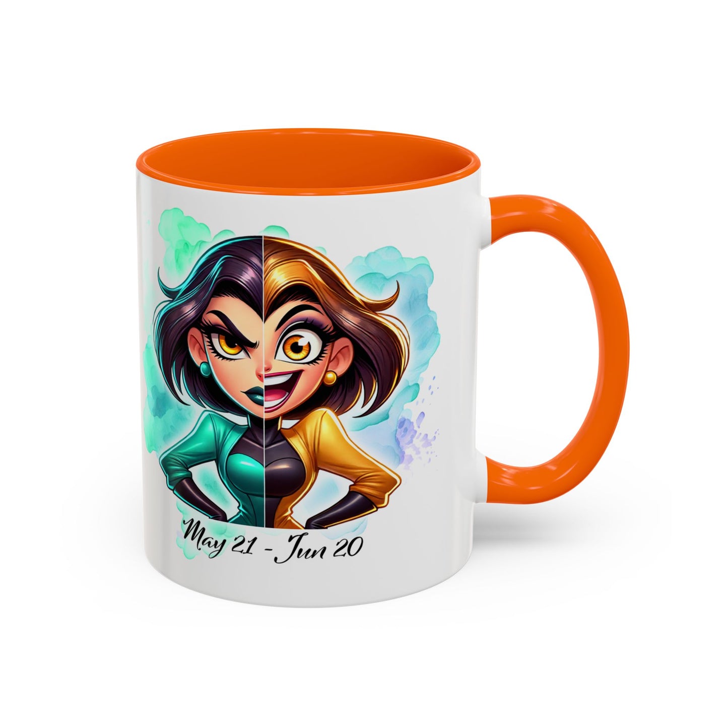 Gemini Zodiac Coffee Mug – May 21–June 20 Astrological Twin Design (Accent 11/15oz)