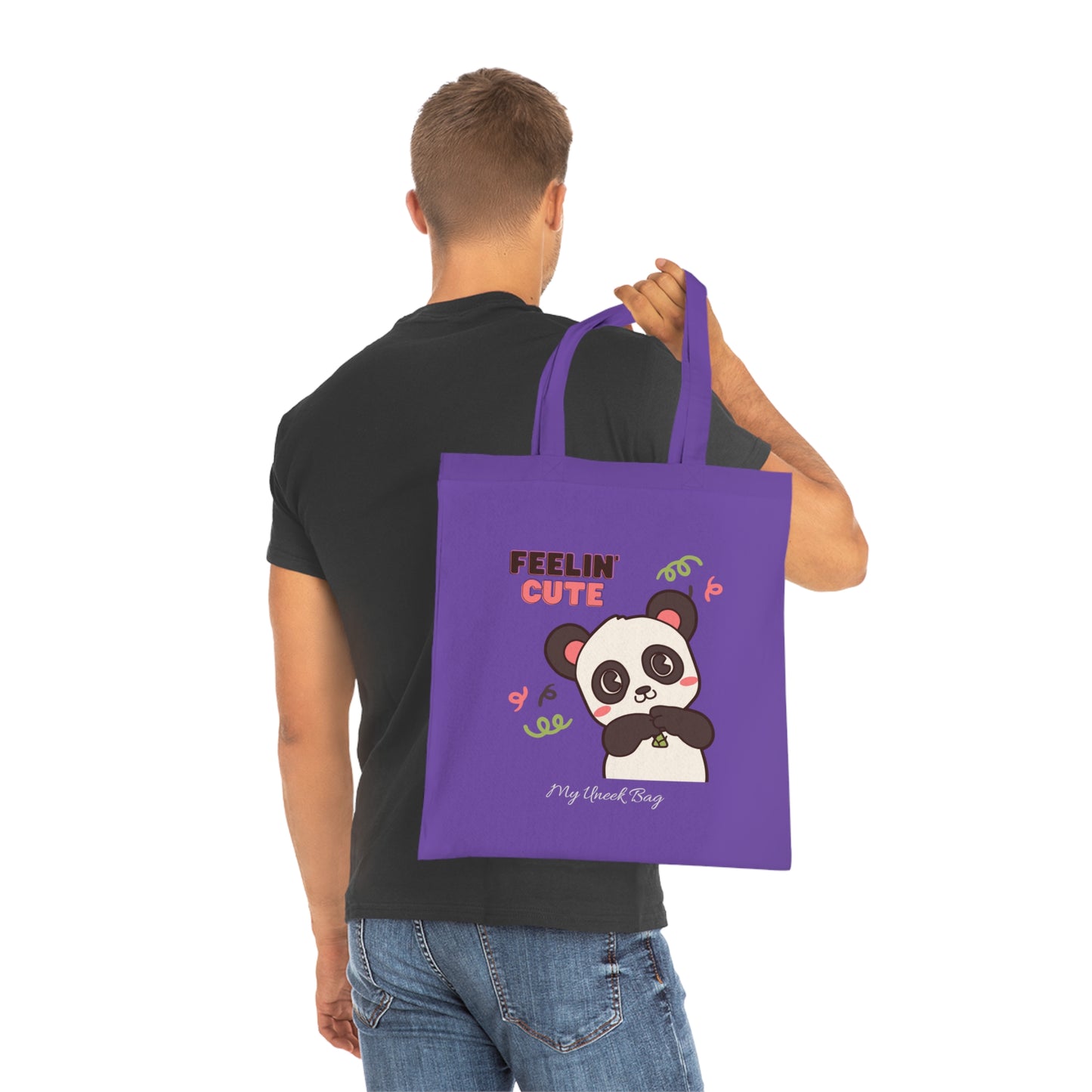 Feelin' Cute Panda Cotton Tote Bag