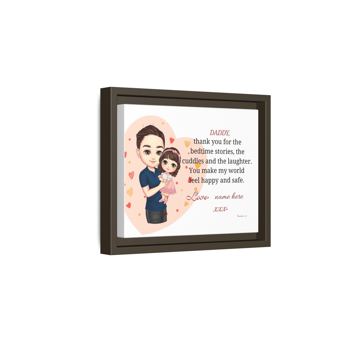 Framed Matte Canvas — "Daddy, thank you for the bedtime stories" Personalized Father’s Day Gift