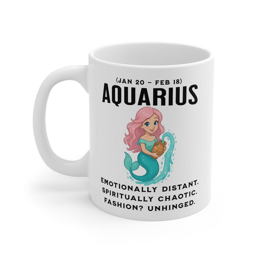 Aquarius Mug — Cute Mermaid Zodiac Coffee Cup