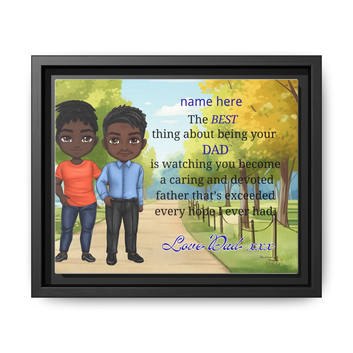 Framed Canvas Print — Personalized 'The Best Thing About Being Your Dad' Father's Day Art