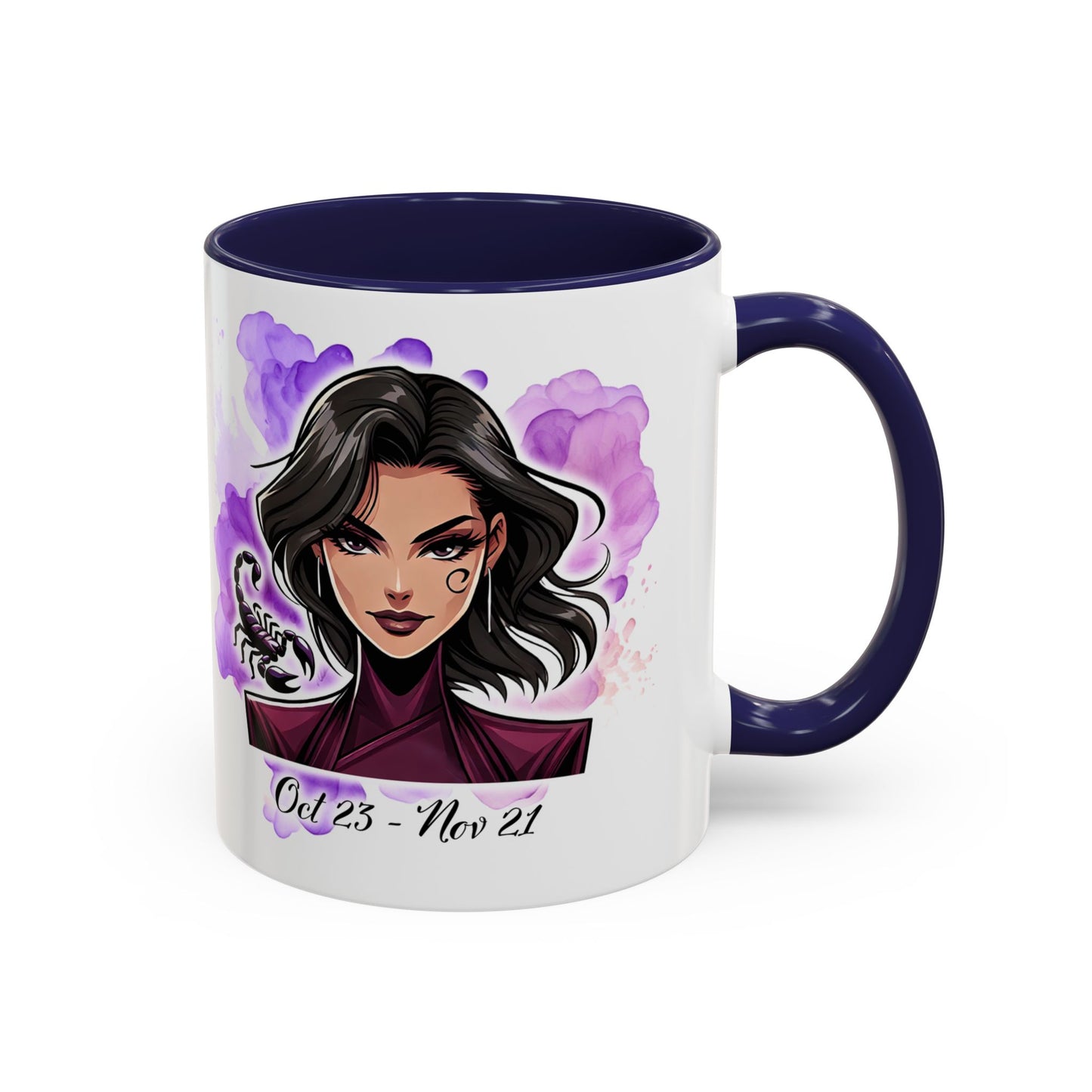 Scorpio Accent Coffee Mug — Zodiac Scorpio Girl Design (Oct 23–Nov 21)