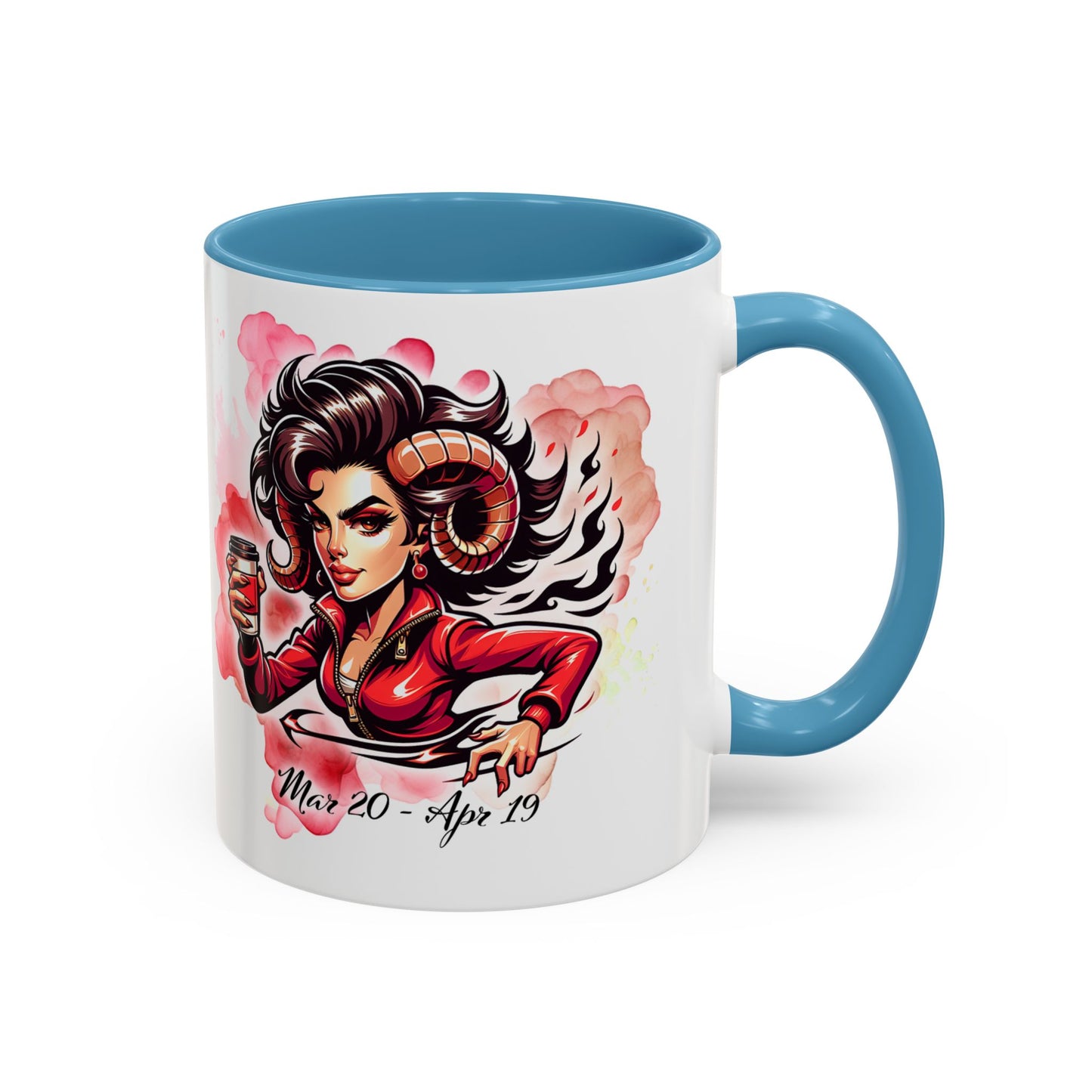 Aries Zodiac Coffee Mug — Fiery Horoscope Design (Mar 20–Apr 19)