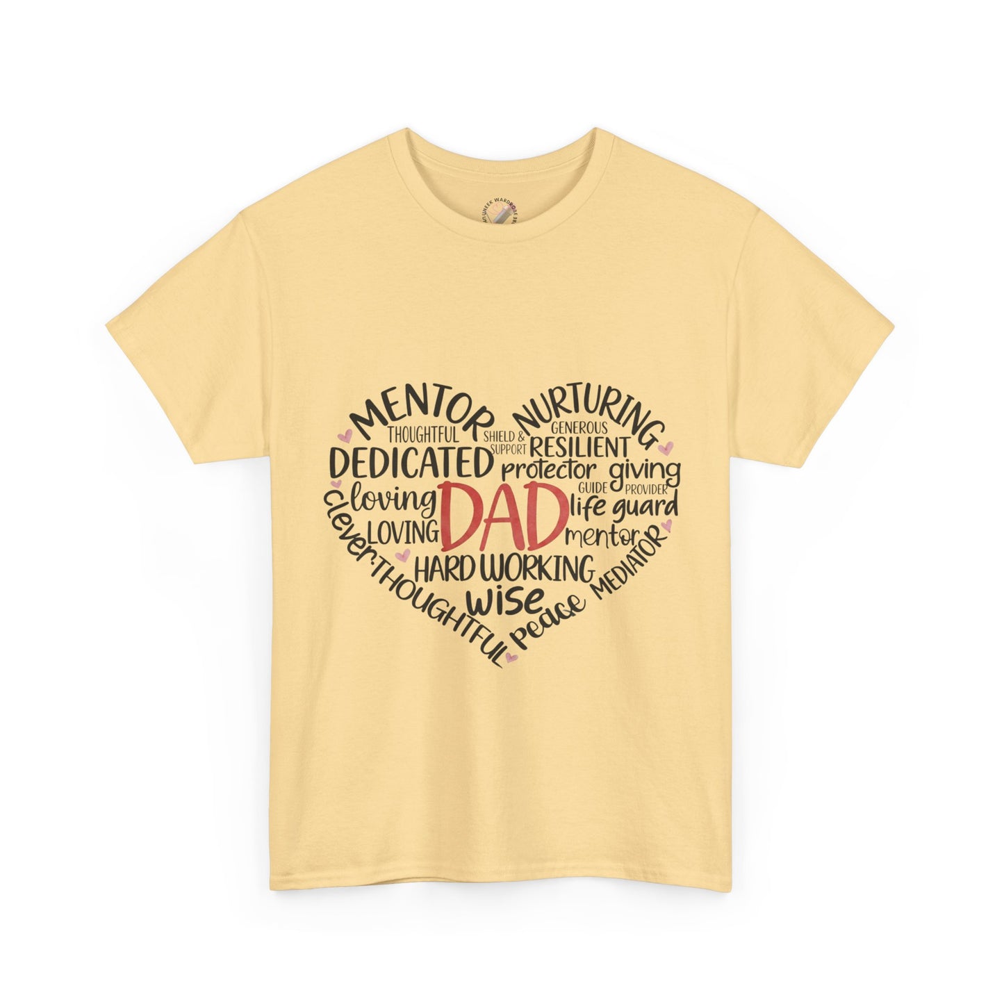 Dad Word Cloud Heart T-Shirt — Father’s Day Gift, Loving & Dedicated Dad Tee