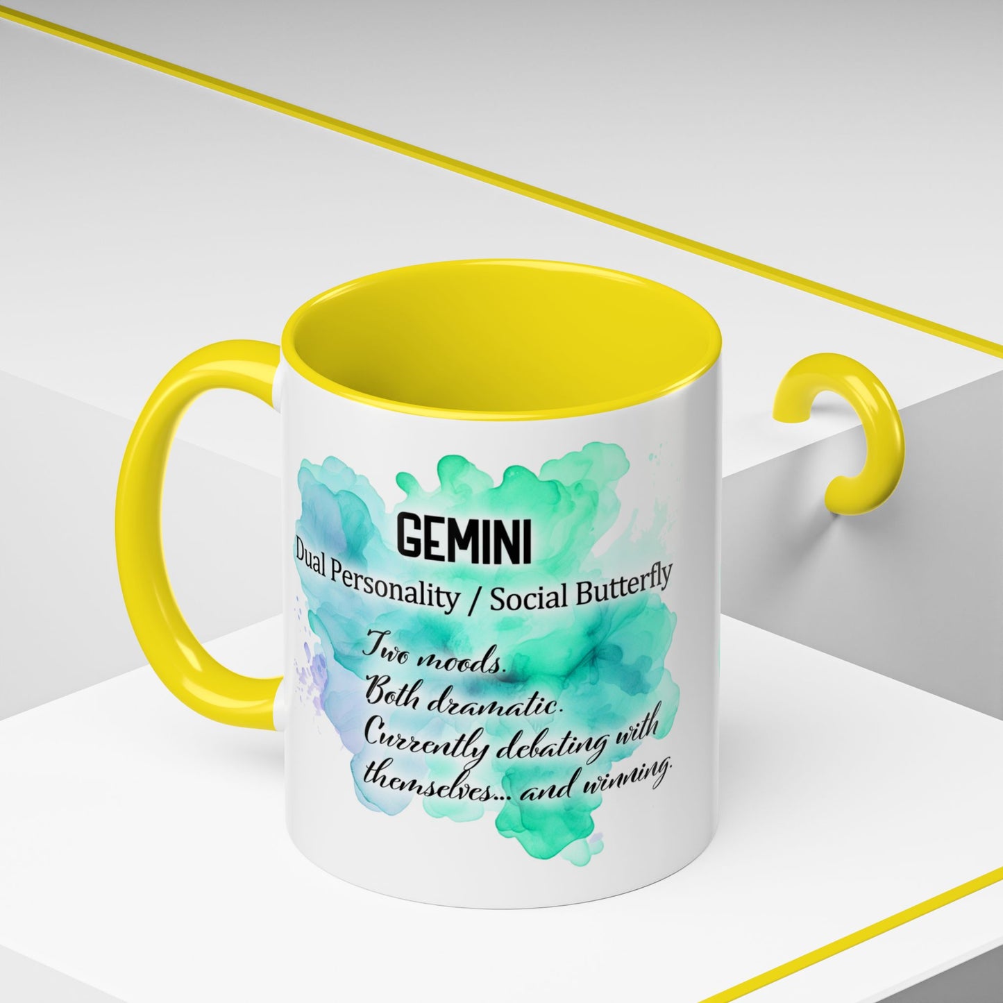 Gemini Zodiac Coffee Mug – May 21–June 20 Astrological Twin Design (Accent 11/15oz)