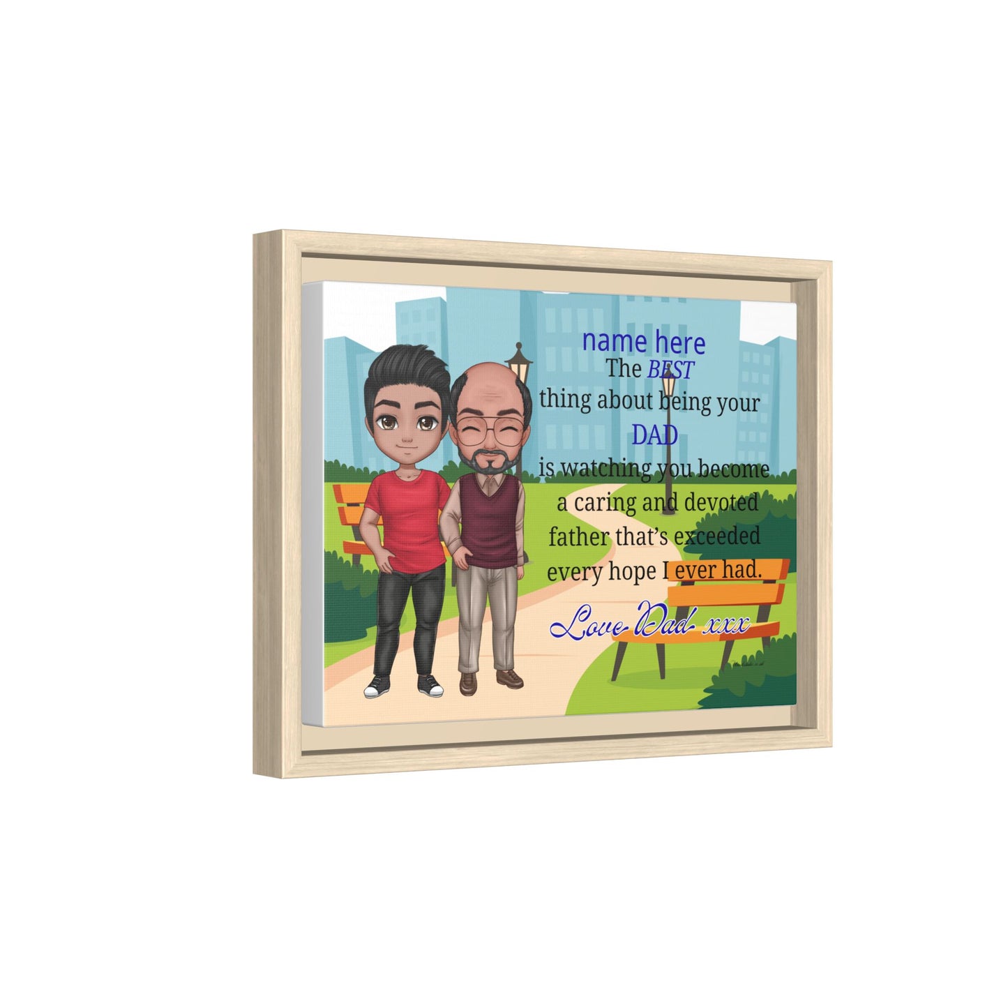 Personalized Father & Son Canvas Print — “The Best Thing About Being Your Dad” Framed Art