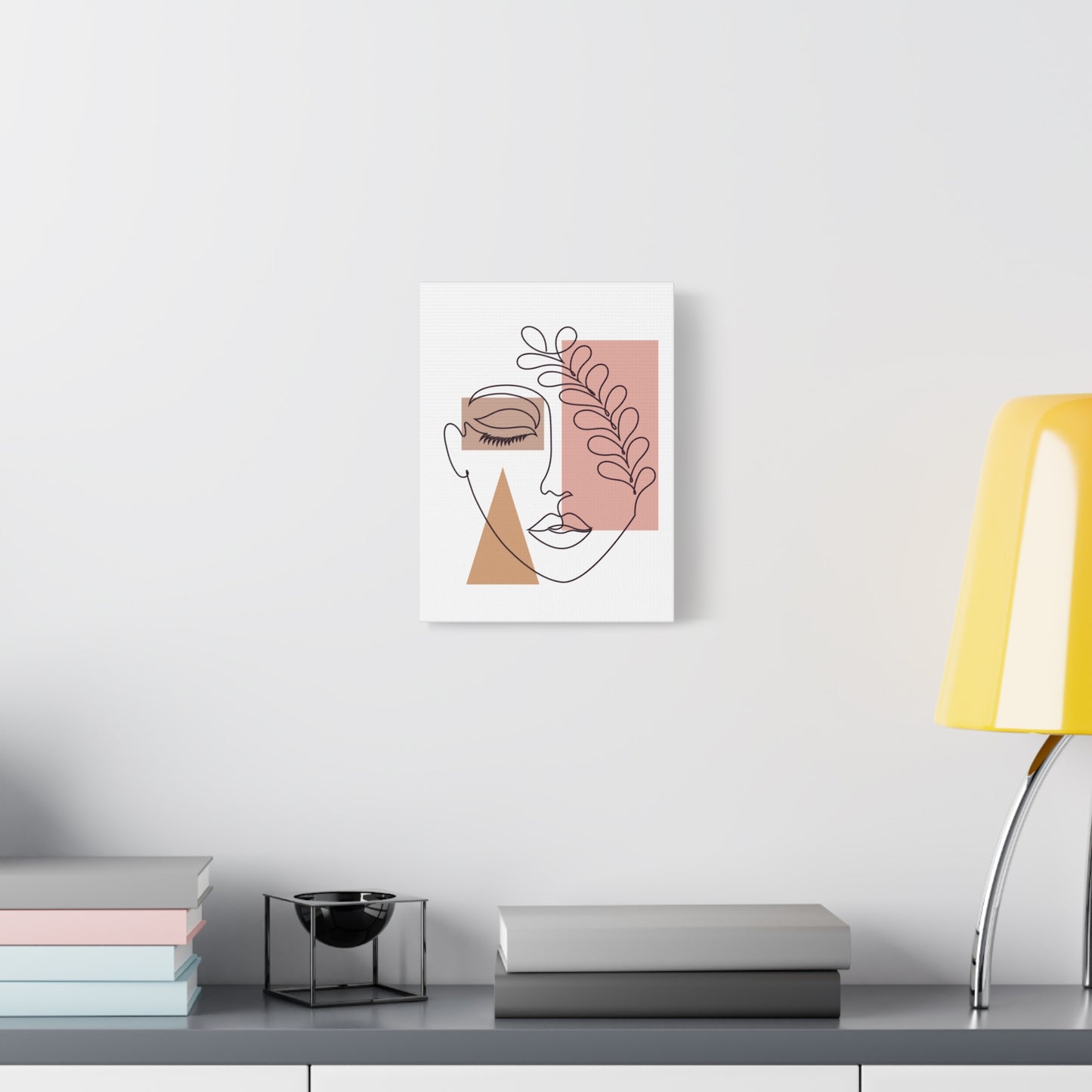 Abstract Face Canvas Art, Modern Home Decor, Minimalist Wall Print, Boho Aesthetic, Gift for Art Lovers, Living Room Decoration