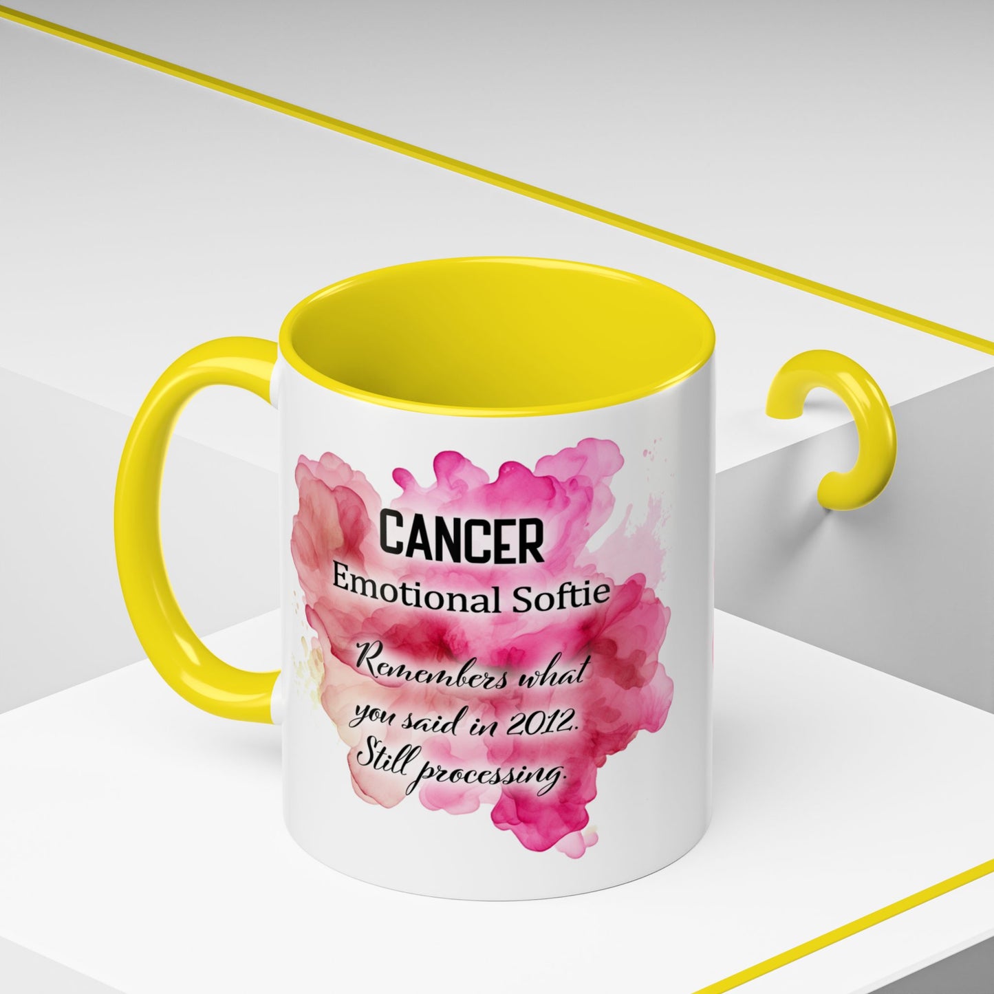 Cancer Zodiac Coffee Mug — Bold Pink Horoscope Design (Jun 21–Jul 22)
