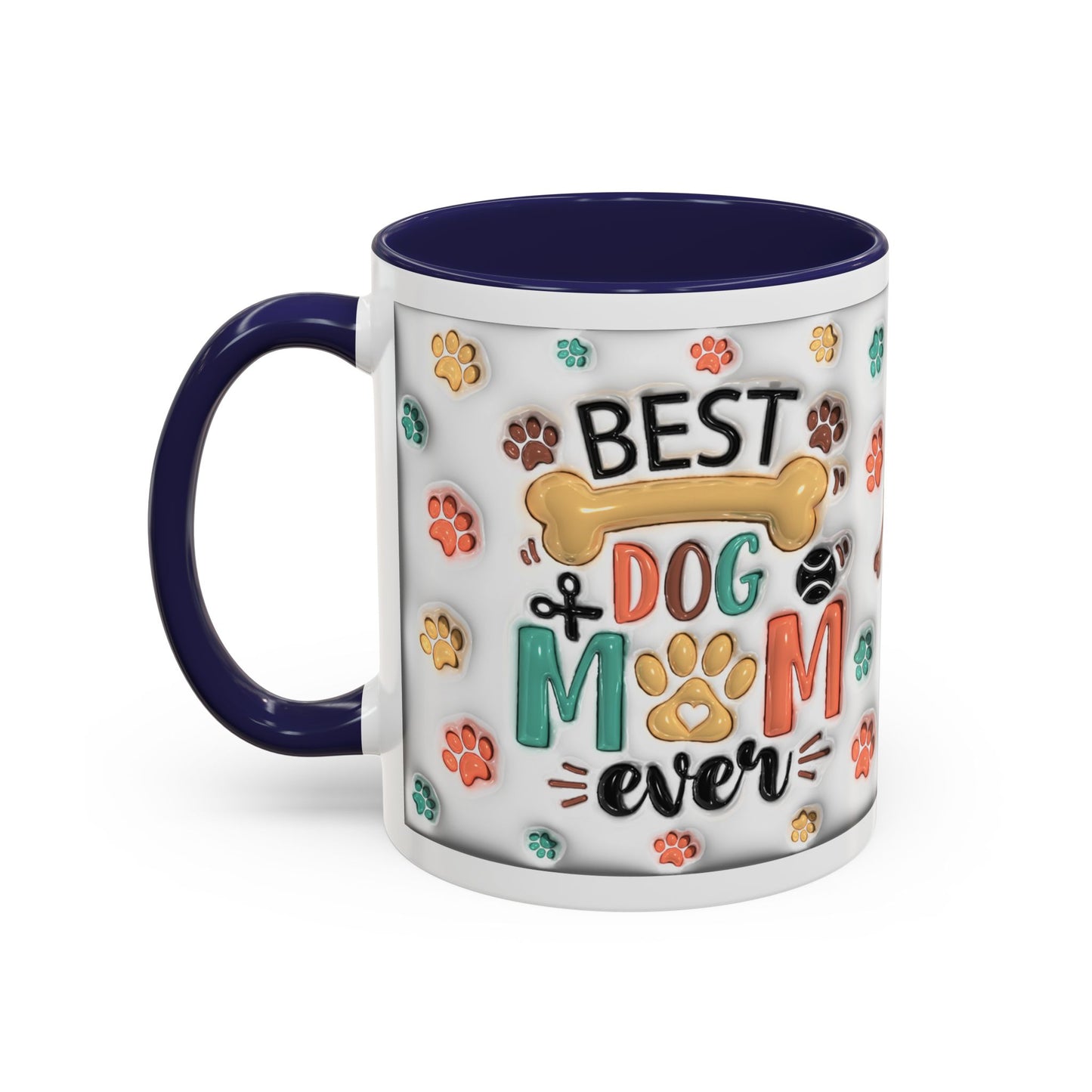 Personalized Puppy Photo Coffee Mug — Cute Paw Print Accent Mug (Custom Name)