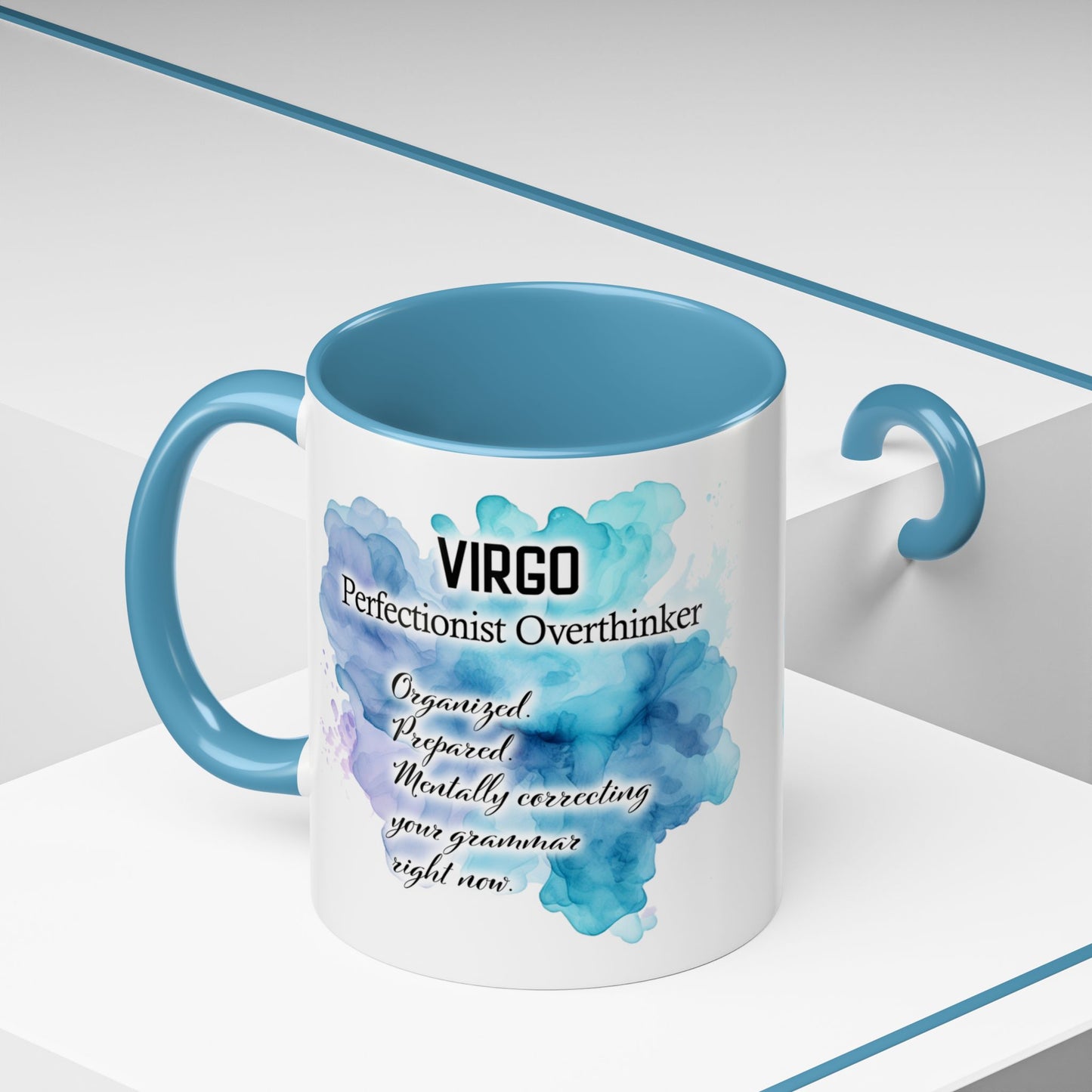 Virgo Zodiac Coffee Mug — "Analytical Overthinker" Accent Mug (Aug 23–Sept 22)