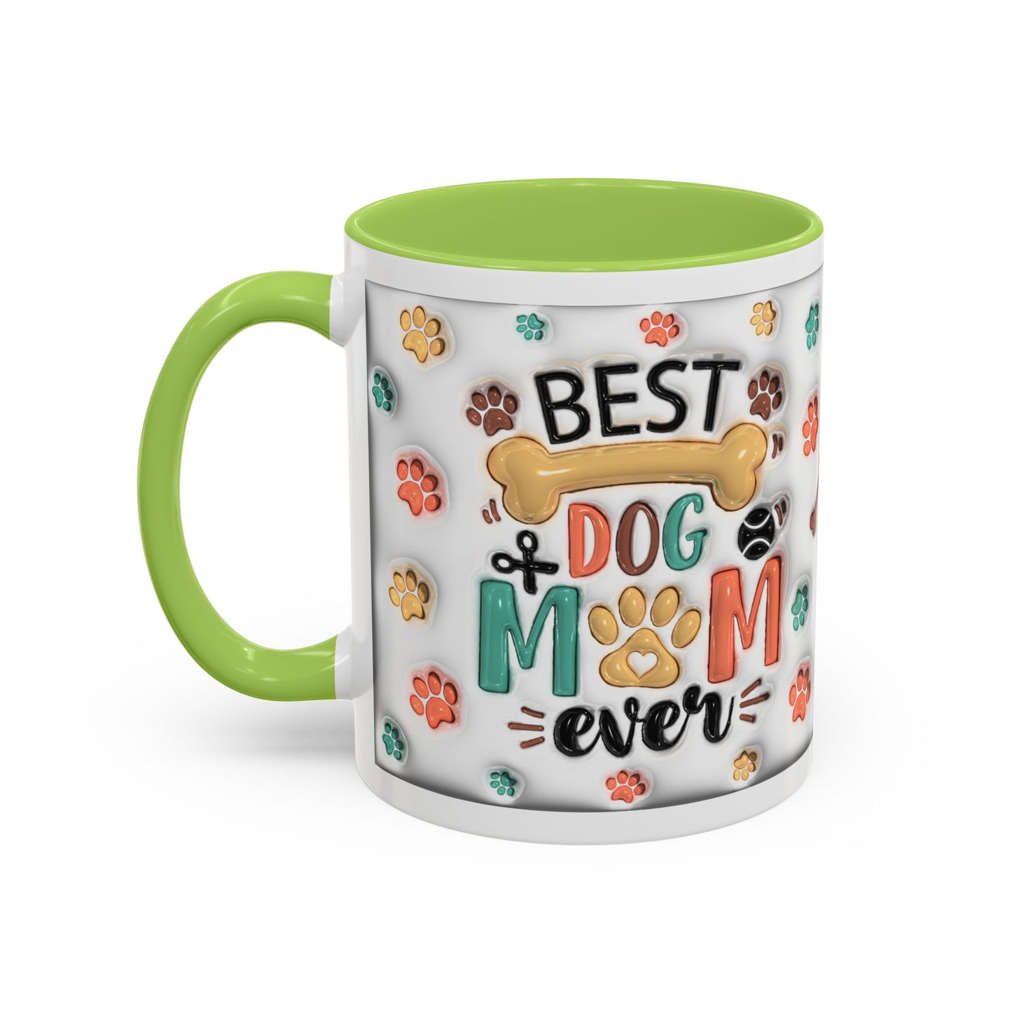 Personalized Puppy Photo Coffee Mug — Cute Paw Print Accent Mug (Custom Name)