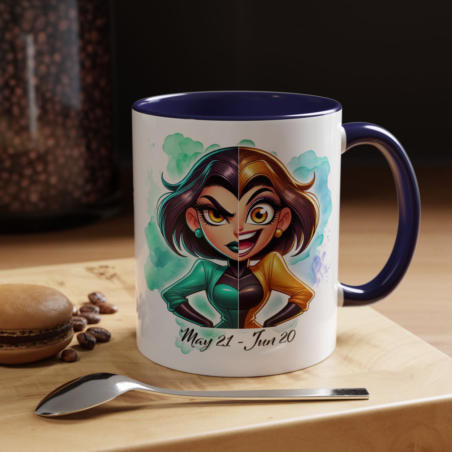 Gemini Zodiac Coffee Mug – May 21–June 20 Astrological Twin Design (Accent 11/15oz)