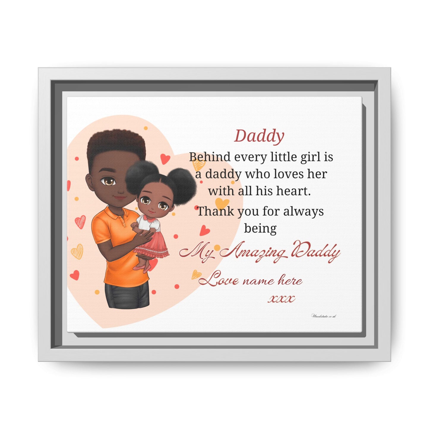 "Daddy, Behind Every Little Girl" Personalized Father’s Day Gift - Framed Canvas Print