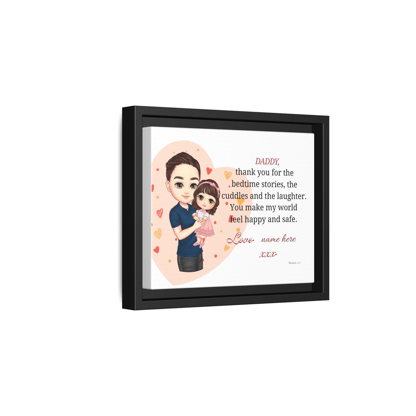 Framed Matte Canvas — "Daddy, thank you for the bedtime stories" Personalized Father’s Day Gift