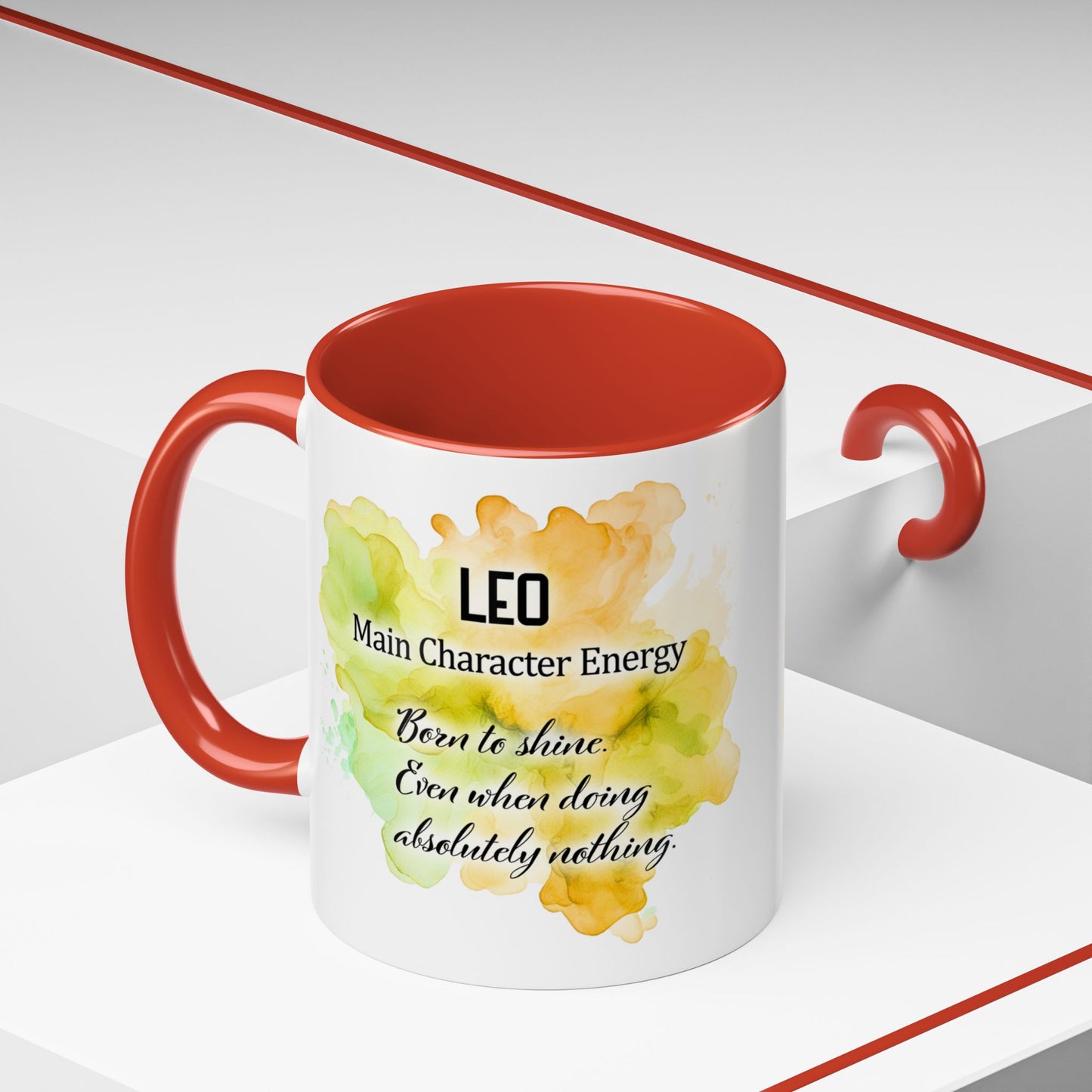 Leo Zodiac Coffee Mug — "I Am the Sun" Afro Woman Design (July 23–Aug 22)