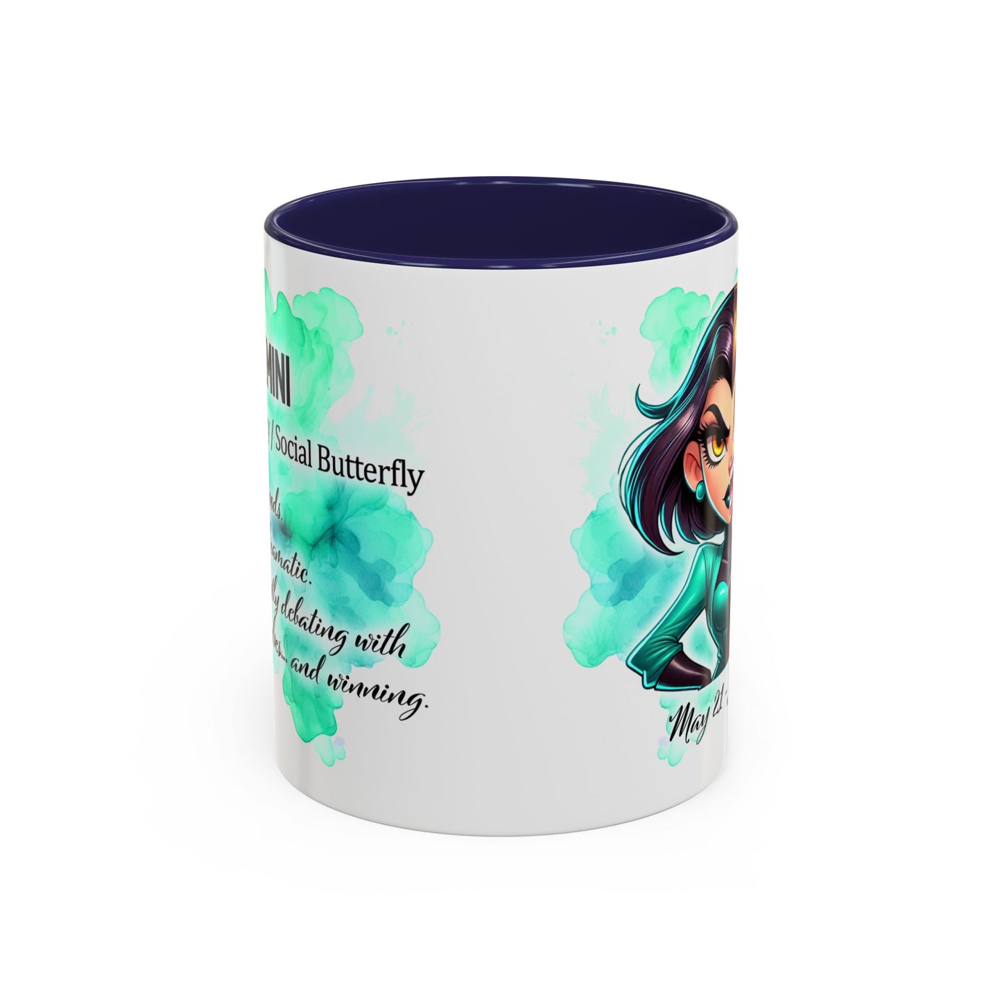 Gemini Zodiac Coffee Mug – May 21–June 20 Astrological Twin Design (Accent 11/15oz)