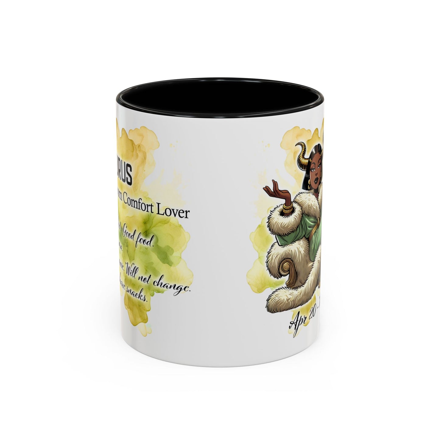 Taurus Coffee Mug — Zodiac Horoscope Mug with 'Apr 20 - May 20' Illustration