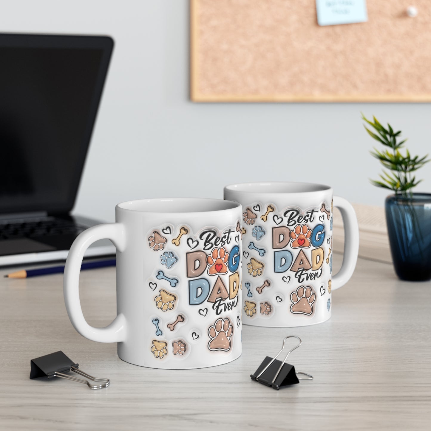 Best Dog Dad Ever Mug — Cute Paw Print Coffee Cup for Dog Lovers