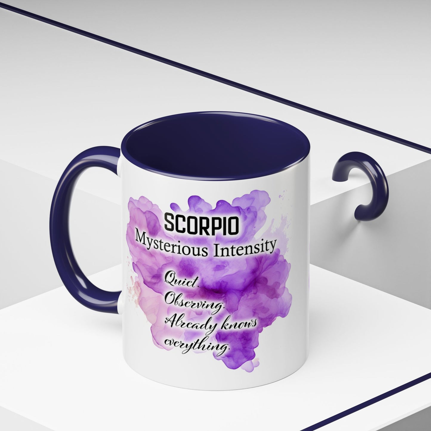 Scorpio Accent Coffee Mug — Zodiac Scorpio Girl Design (Oct 23–Nov 21)
