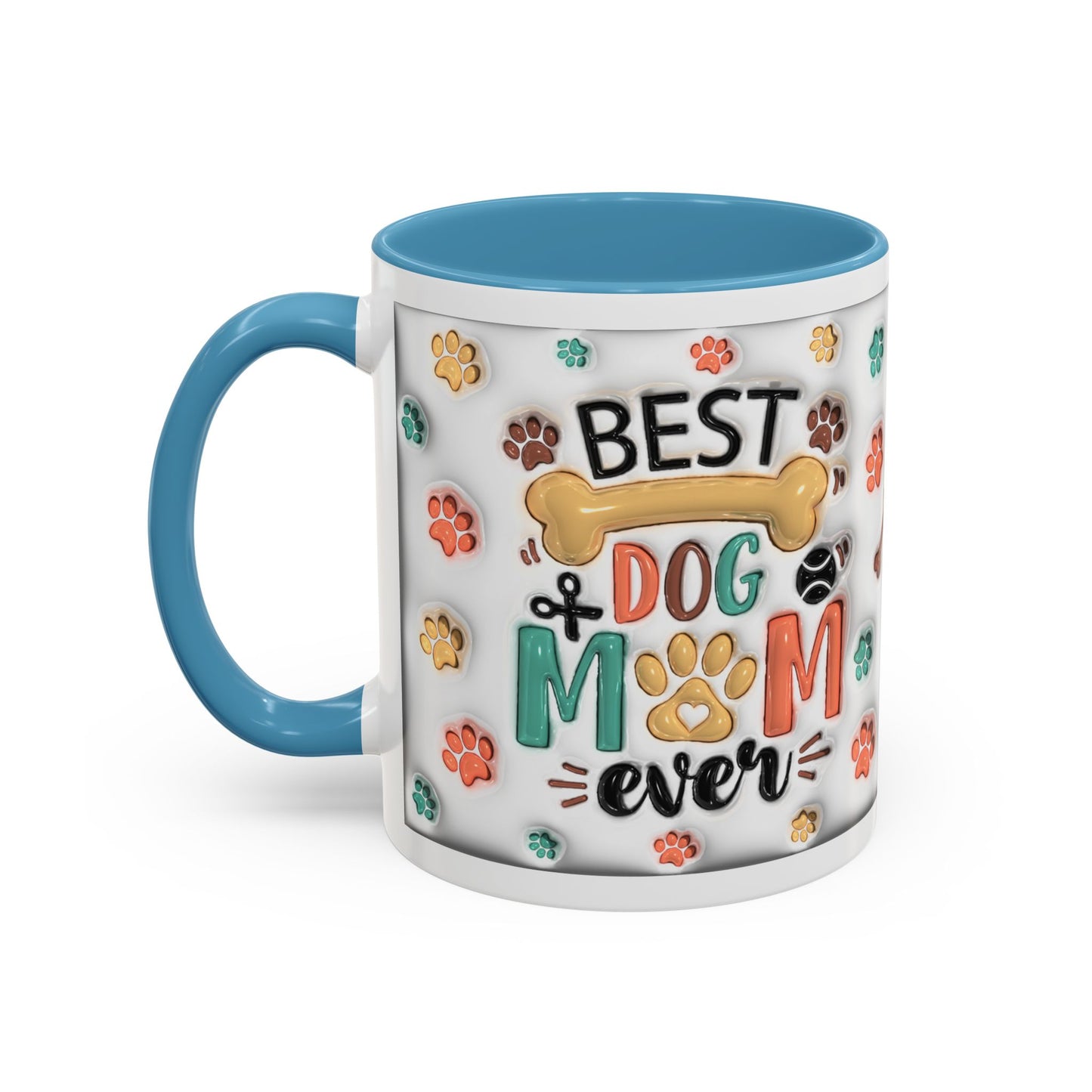 Personalized Puppy Photo Coffee Mug — Cute Paw Print Accent Mug (Custom Name)