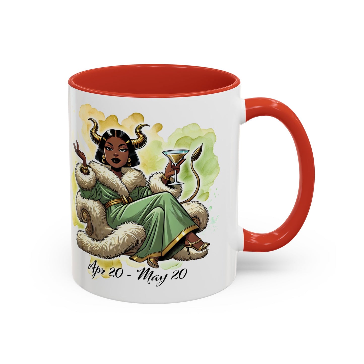 Taurus Coffee Mug — Zodiac Horoscope Mug with 'Apr 20 - May 20' Illustration