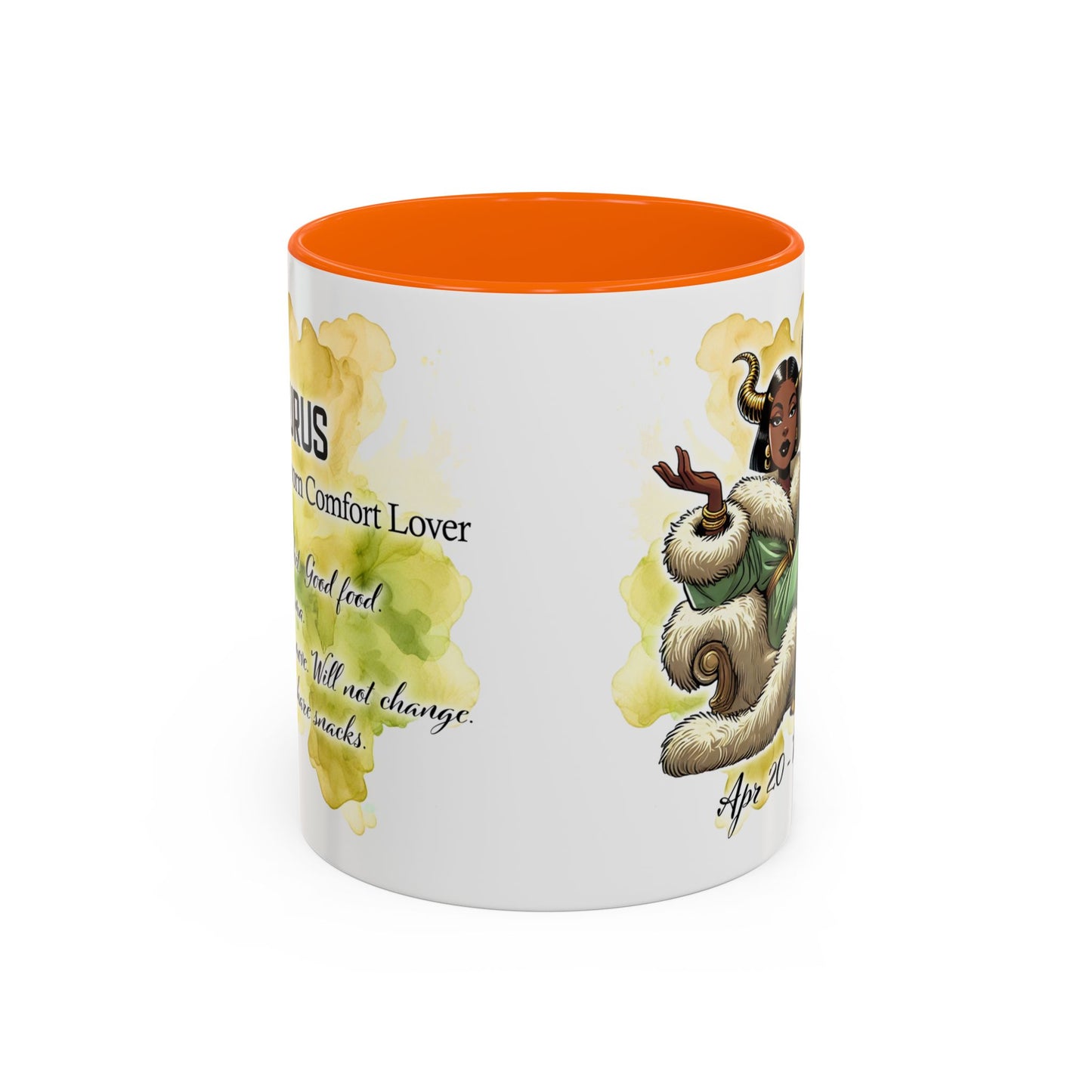 Taurus Coffee Mug — Zodiac Horoscope Mug with 'Apr 20 - May 20' Illustration