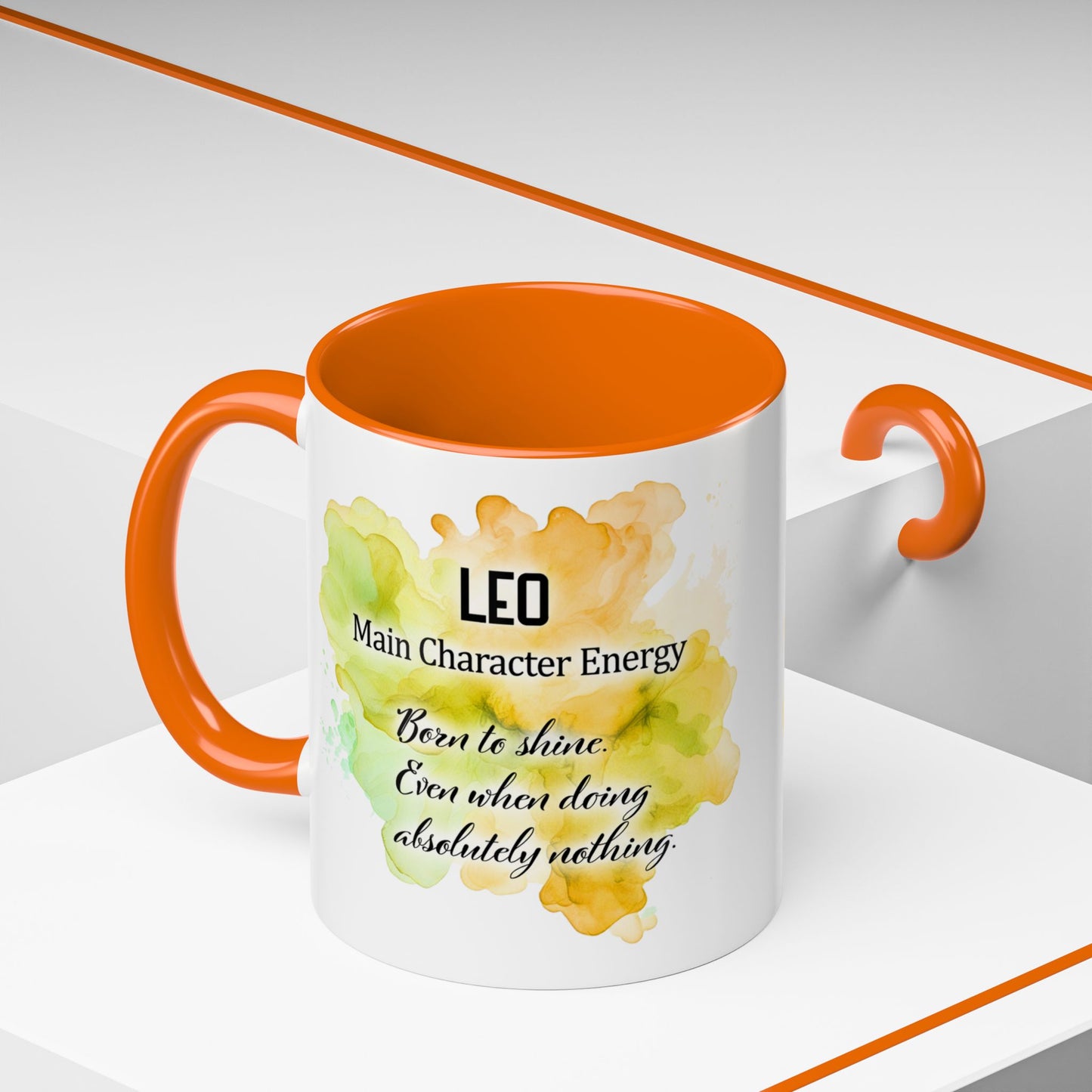 Leo Zodiac Coffee Mug — "I Am the Sun" Afro Woman Design (July 23–Aug 22)