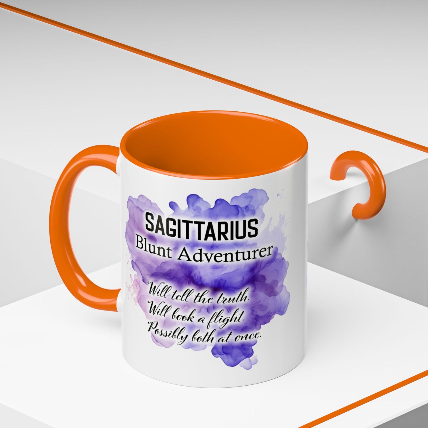 Sagittarius Zodiac Coffee Mug — Archer Girl Illustration, Nov 22–Dec 21