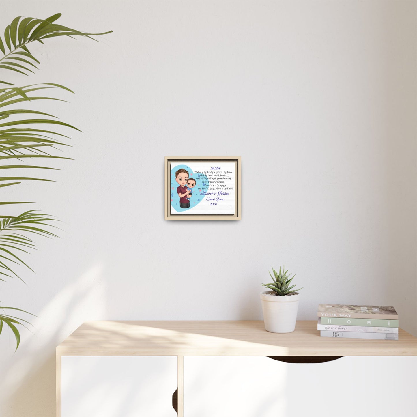 Personalised Welsh Father’s Day Canvas | Daddy Gift From Child | Custom Welsh Wall Art for Dad
