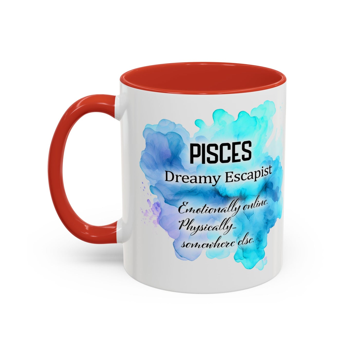 Pisces Zodiac Coffee Mug — Watercolor Mermaid Horoscope Accent Mug (Feb 19–Mar 20)