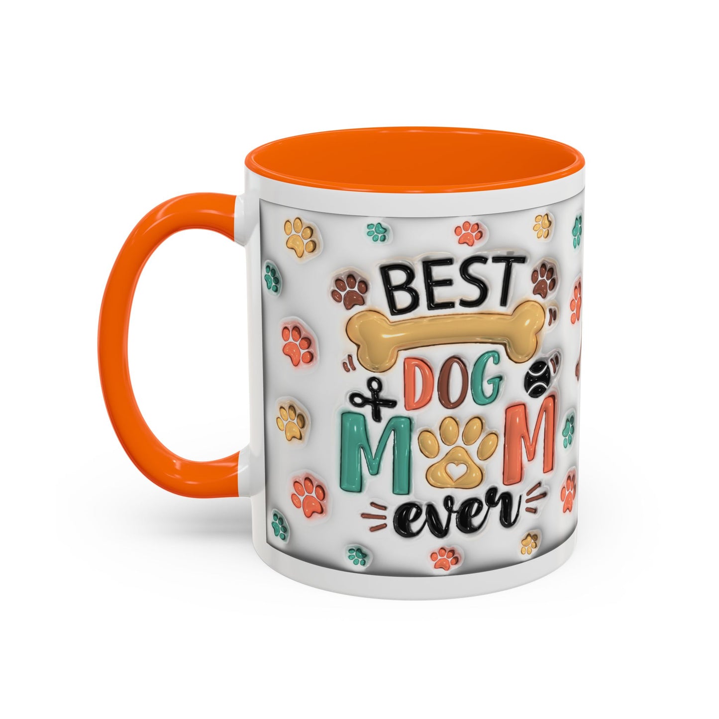 Personalized Puppy Photo Coffee Mug — Cute Paw Print Accent Mug (Custom Name)