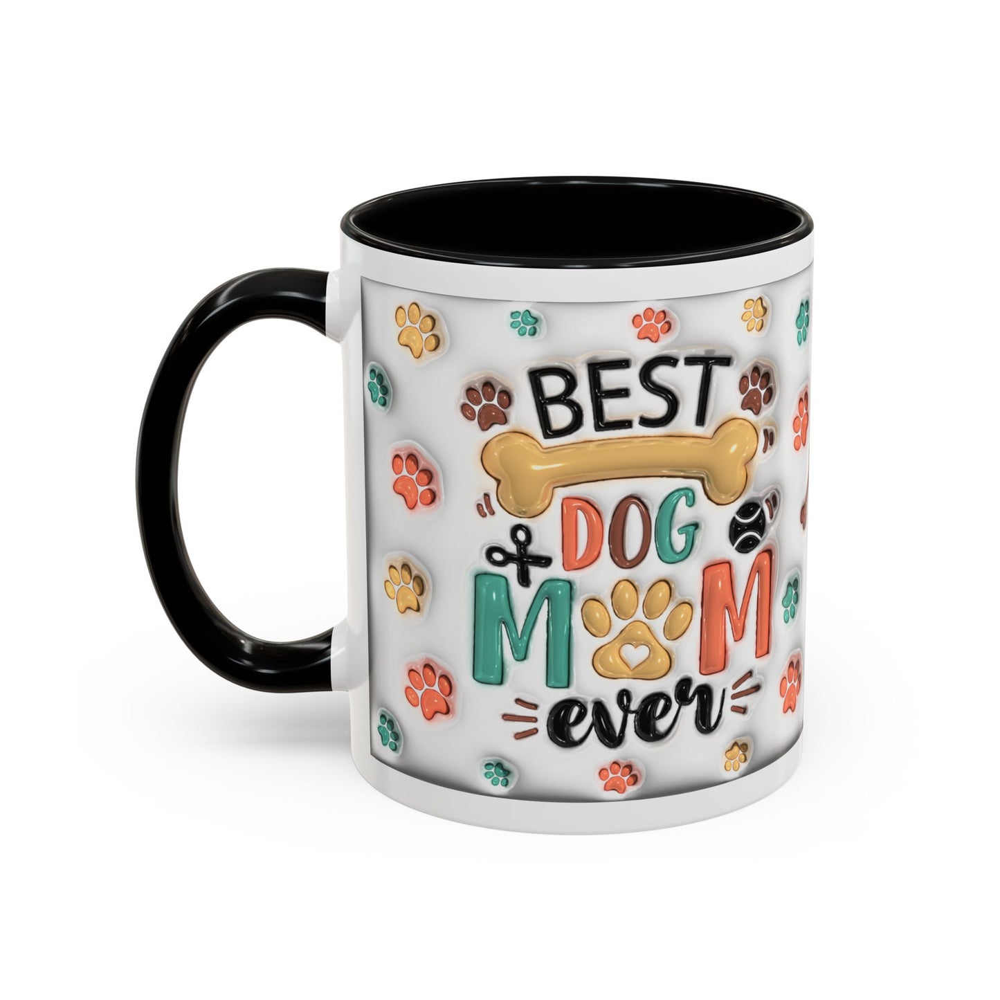 Personalized Puppy Photo Coffee Mug — Cute Paw Print Accent Mug (Custom Name)